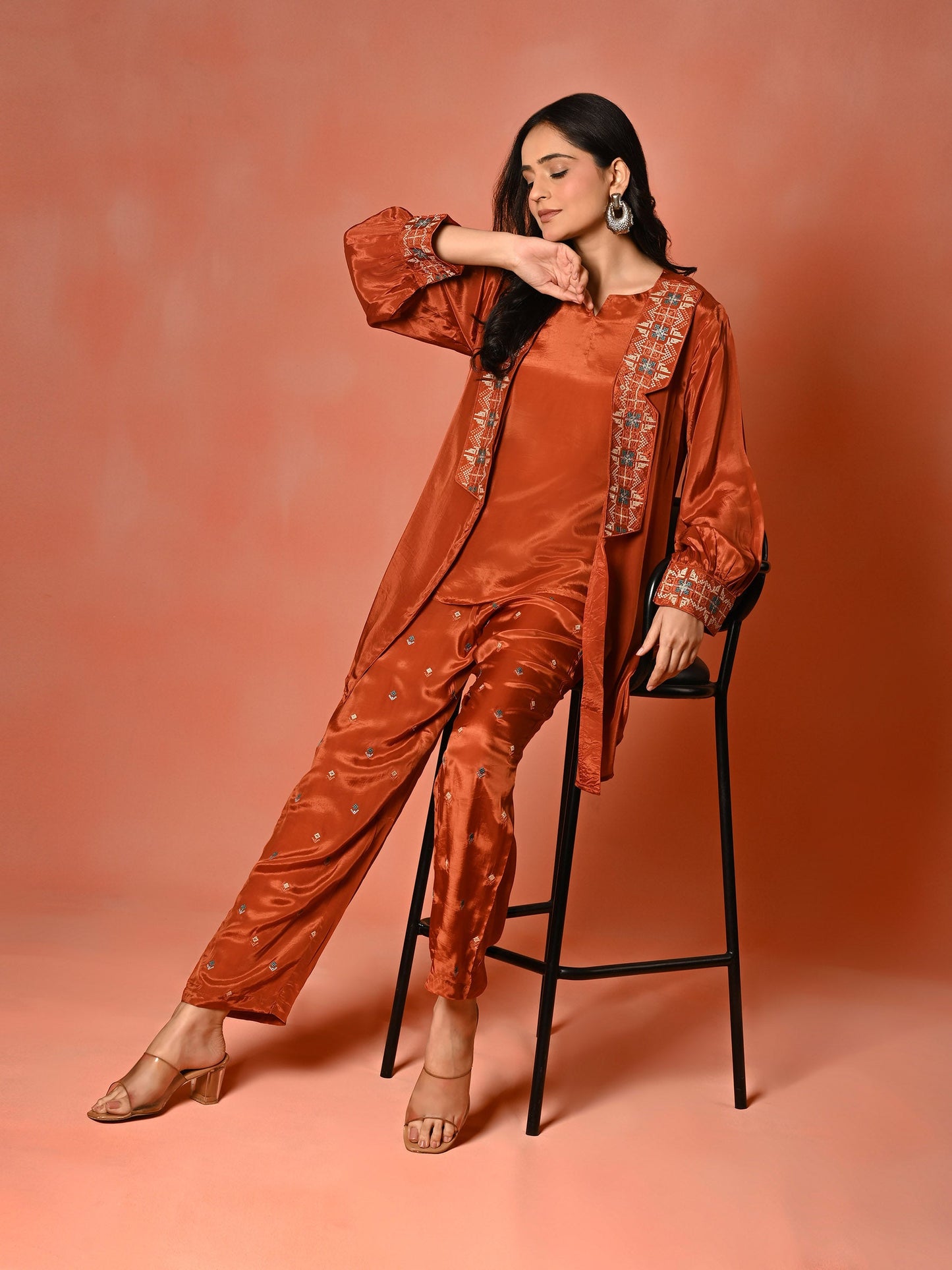 Cocoa Aura Butter Crepe Kaftan Set