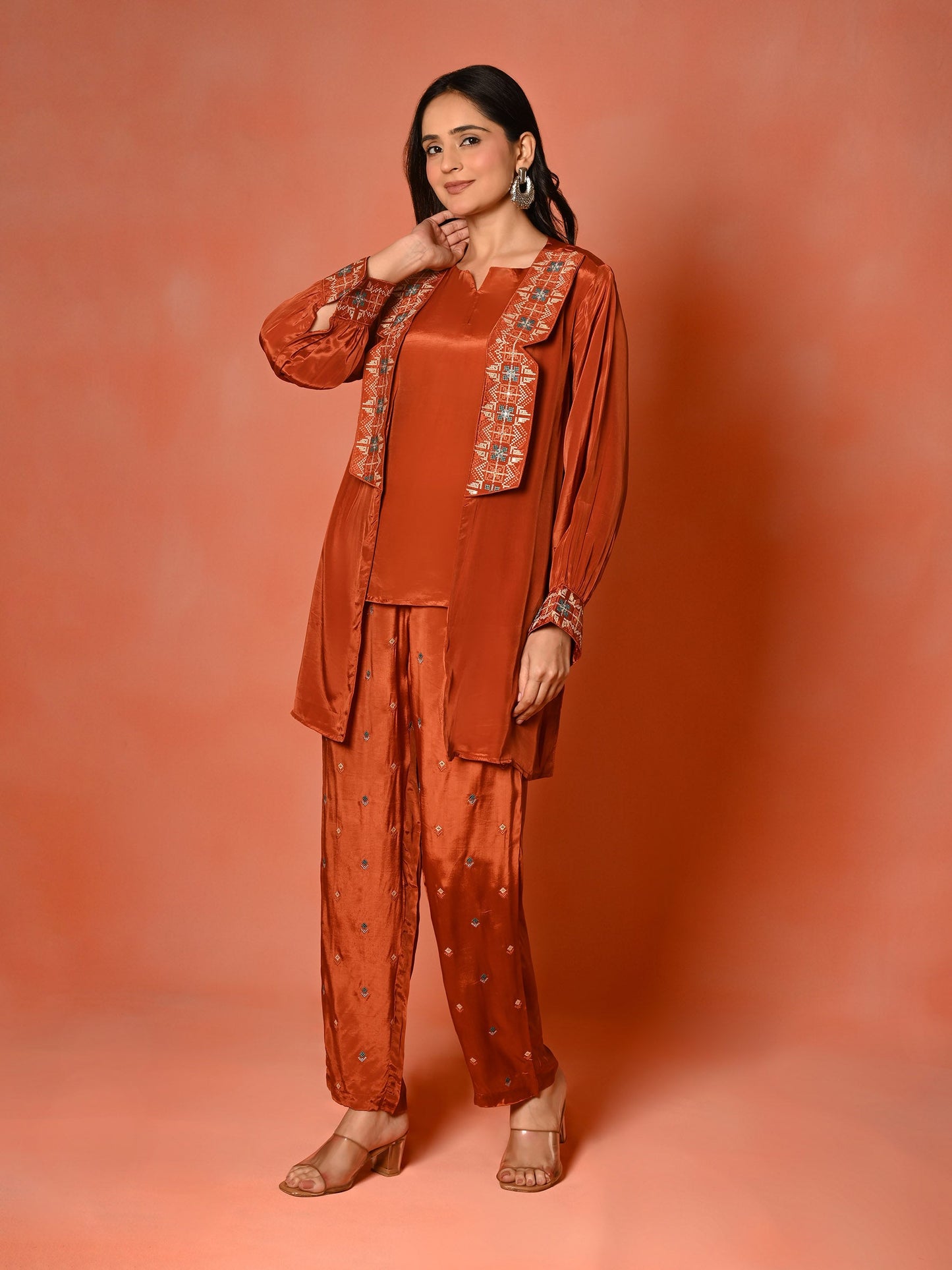 Cocoa Aura Butter Crepe Kaftan Set