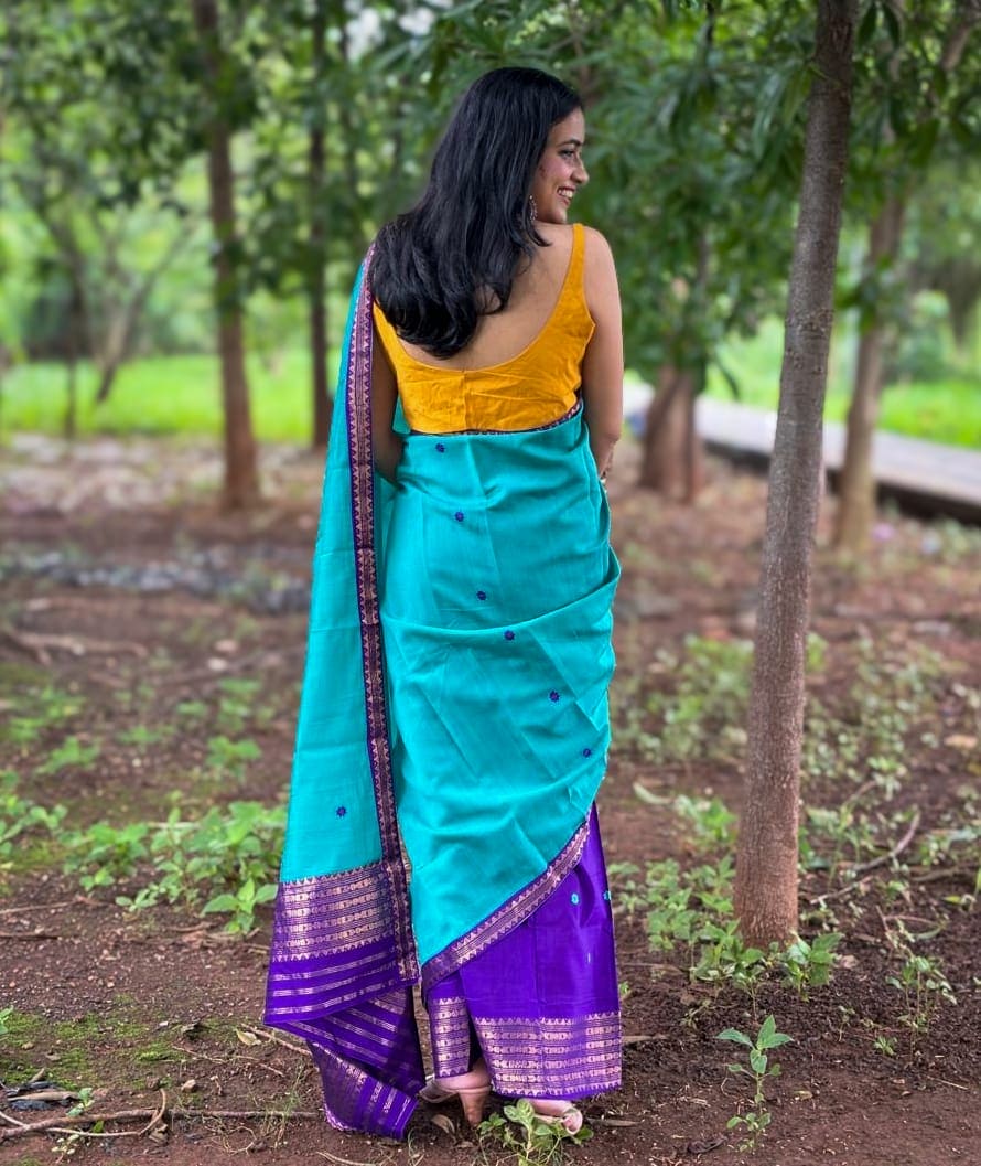 Niharika Green Silk Handloom Mekhela Chador saree