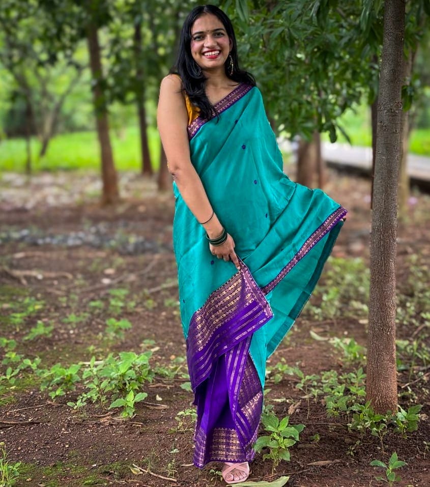 Niharika Green Silk Handloom Mekhela Chador saree