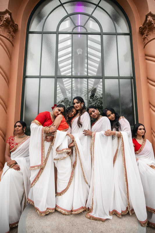 Ivory Bridesmaid Saree