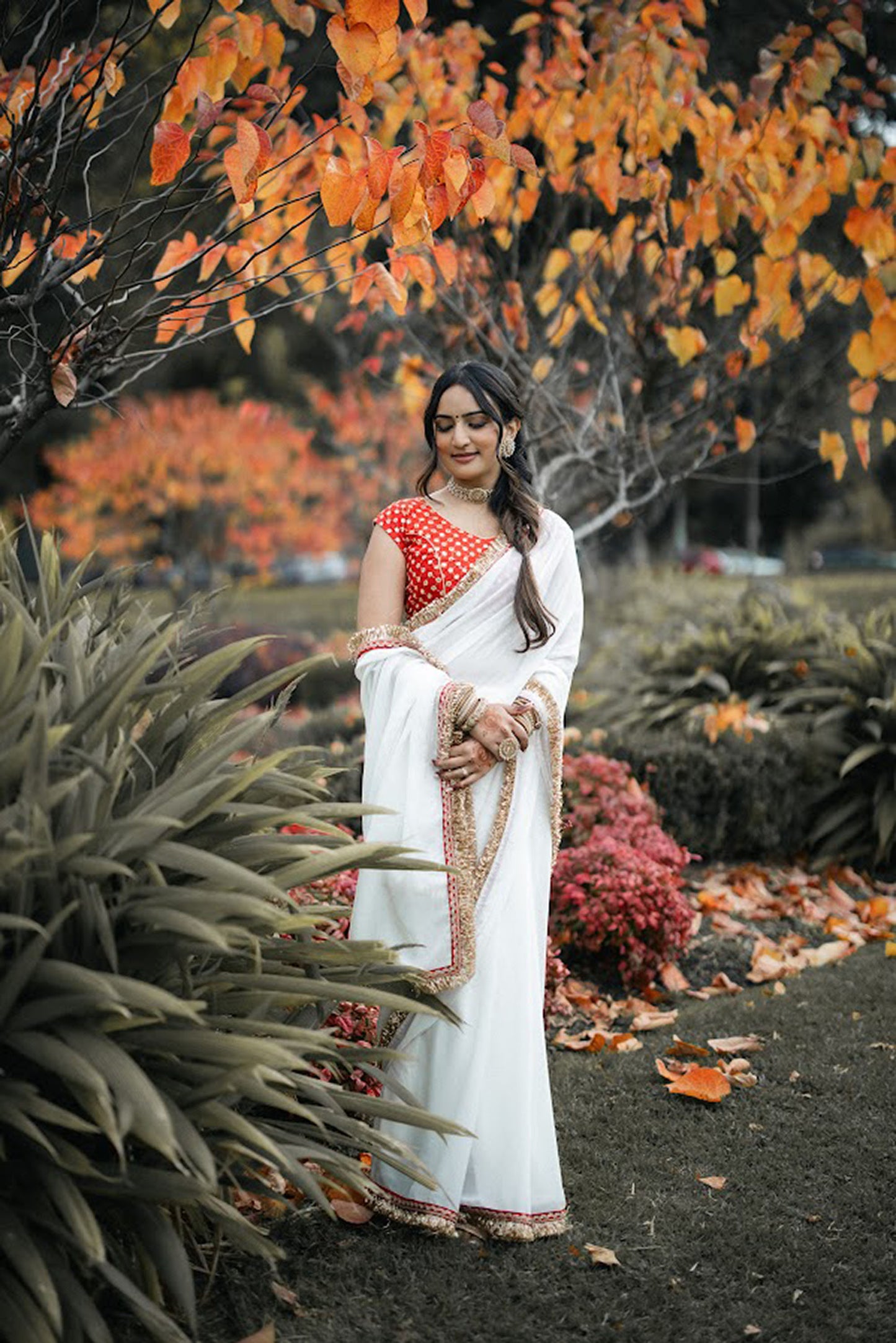 Ivory Bridesmaid Saree