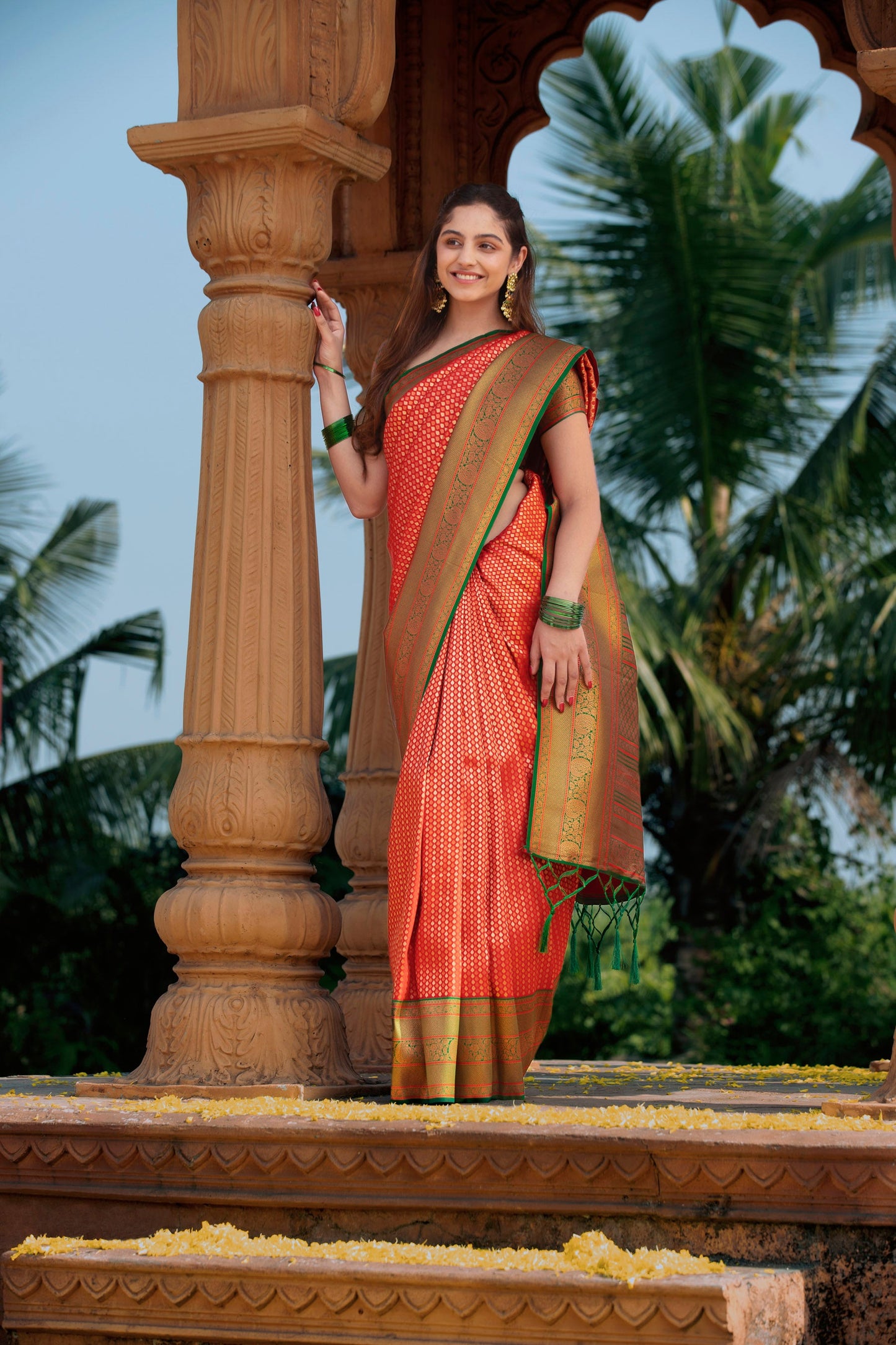 Red Banarasi Glam Saree