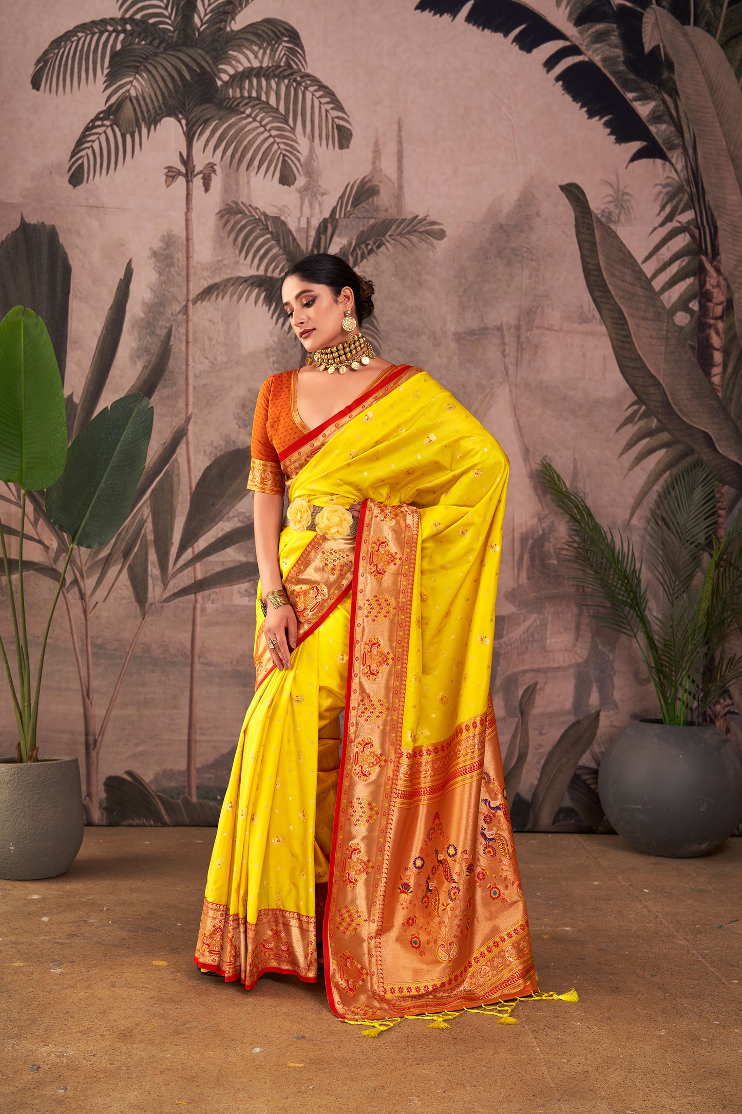 Isha Yellow Paithani Silk Zari woven Saree