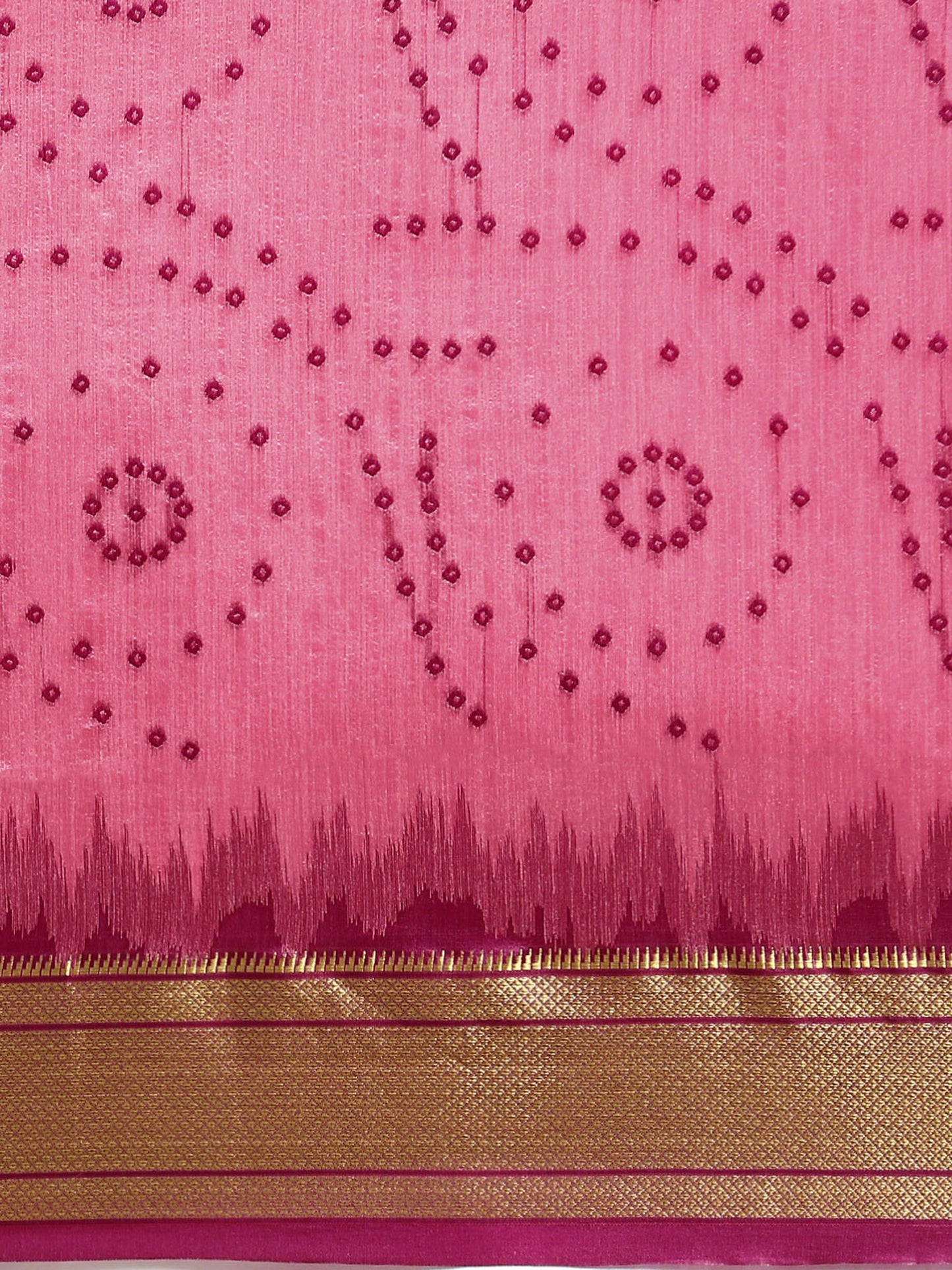 Rani Pink Zari Woven Paithani Silk saree