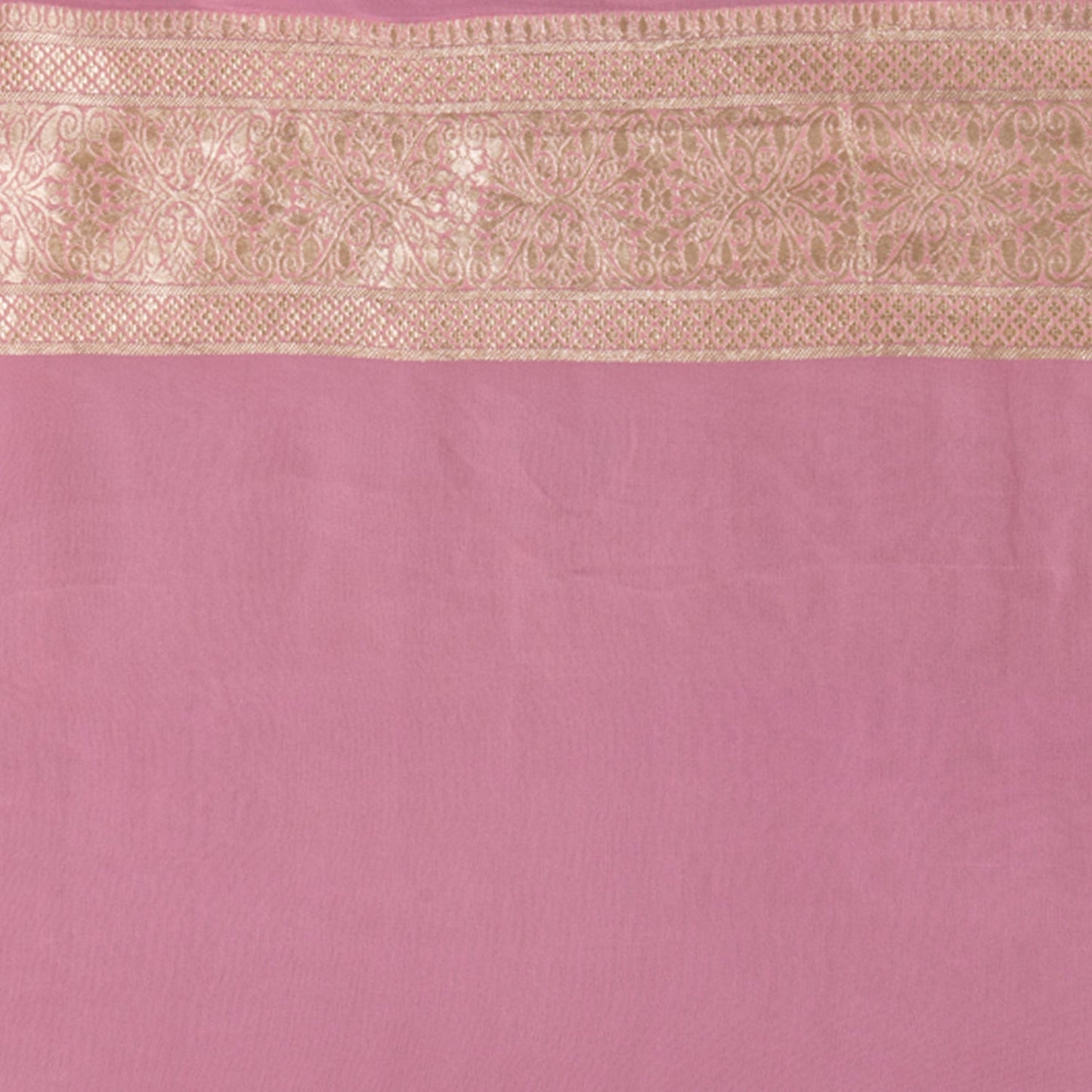 Baby Pink Georgette Khaddi Pure Silk Saree - Panaya