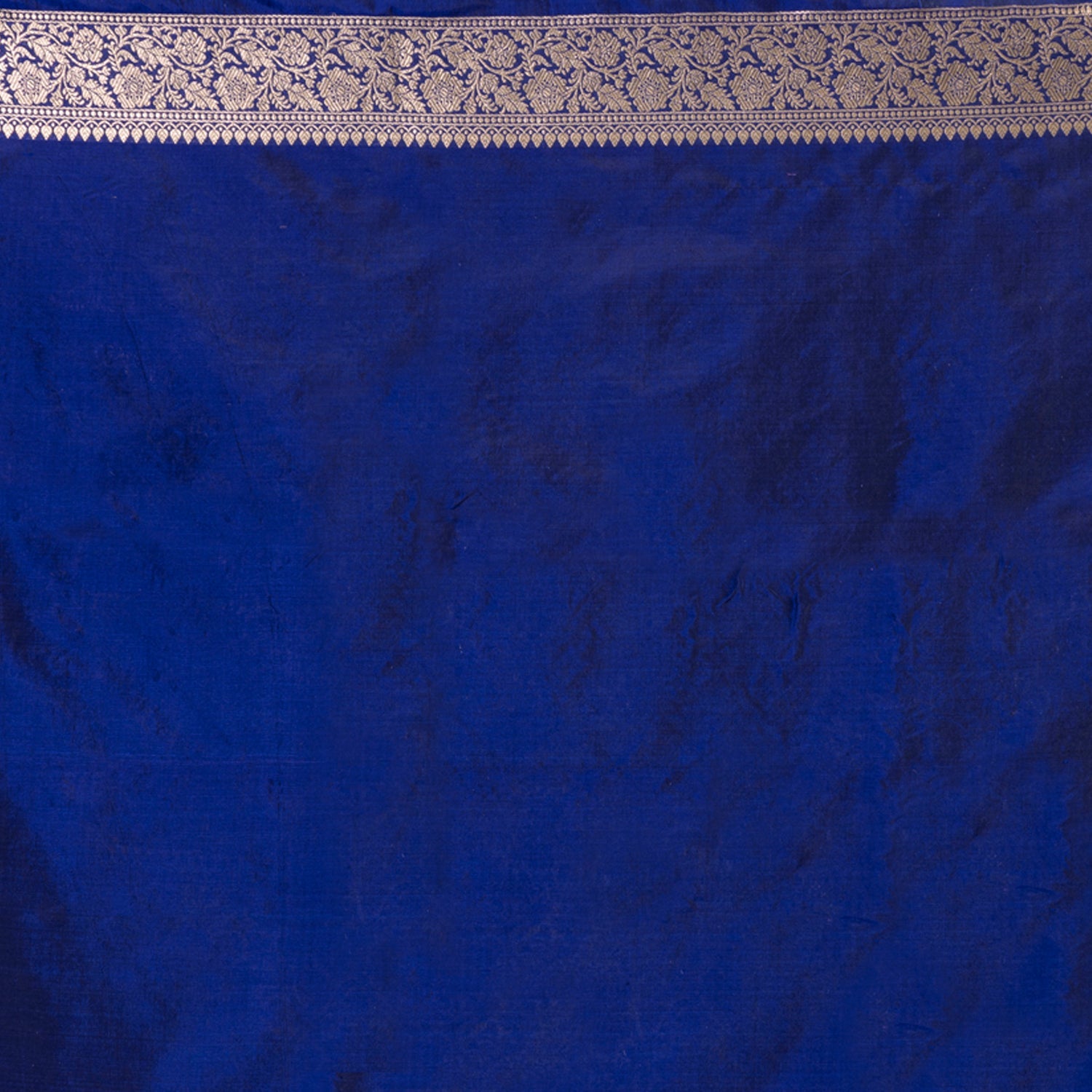 Royal Blue Handwoven Cutwork Katan Silk Saree - Panaya