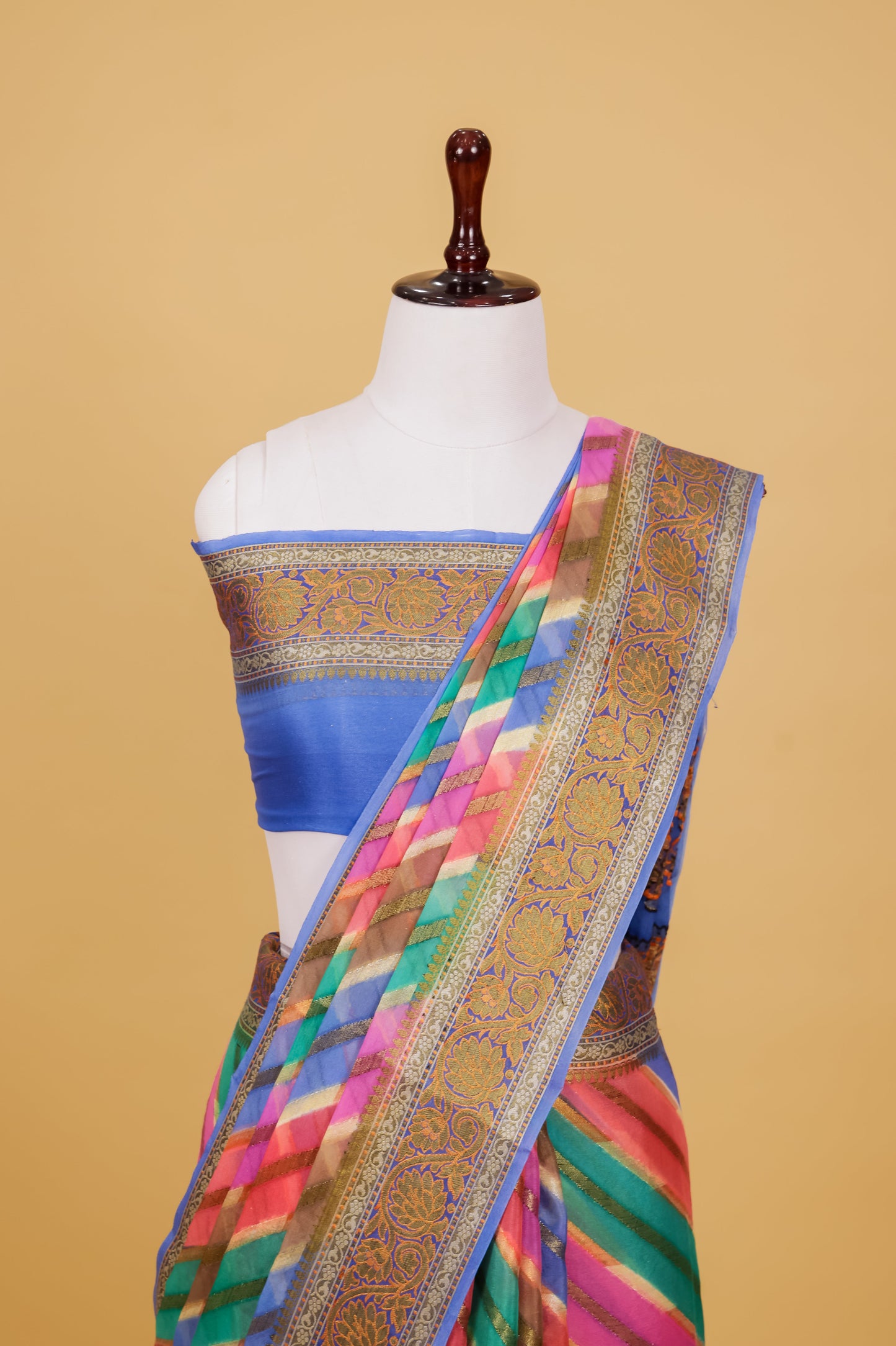 Blue Chiffon Pure Silk Cutwork Saree