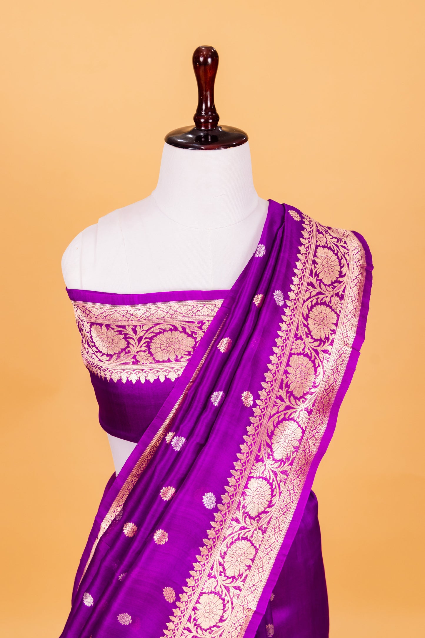 Magenta Katan Pure Silk Kadhwa Saree