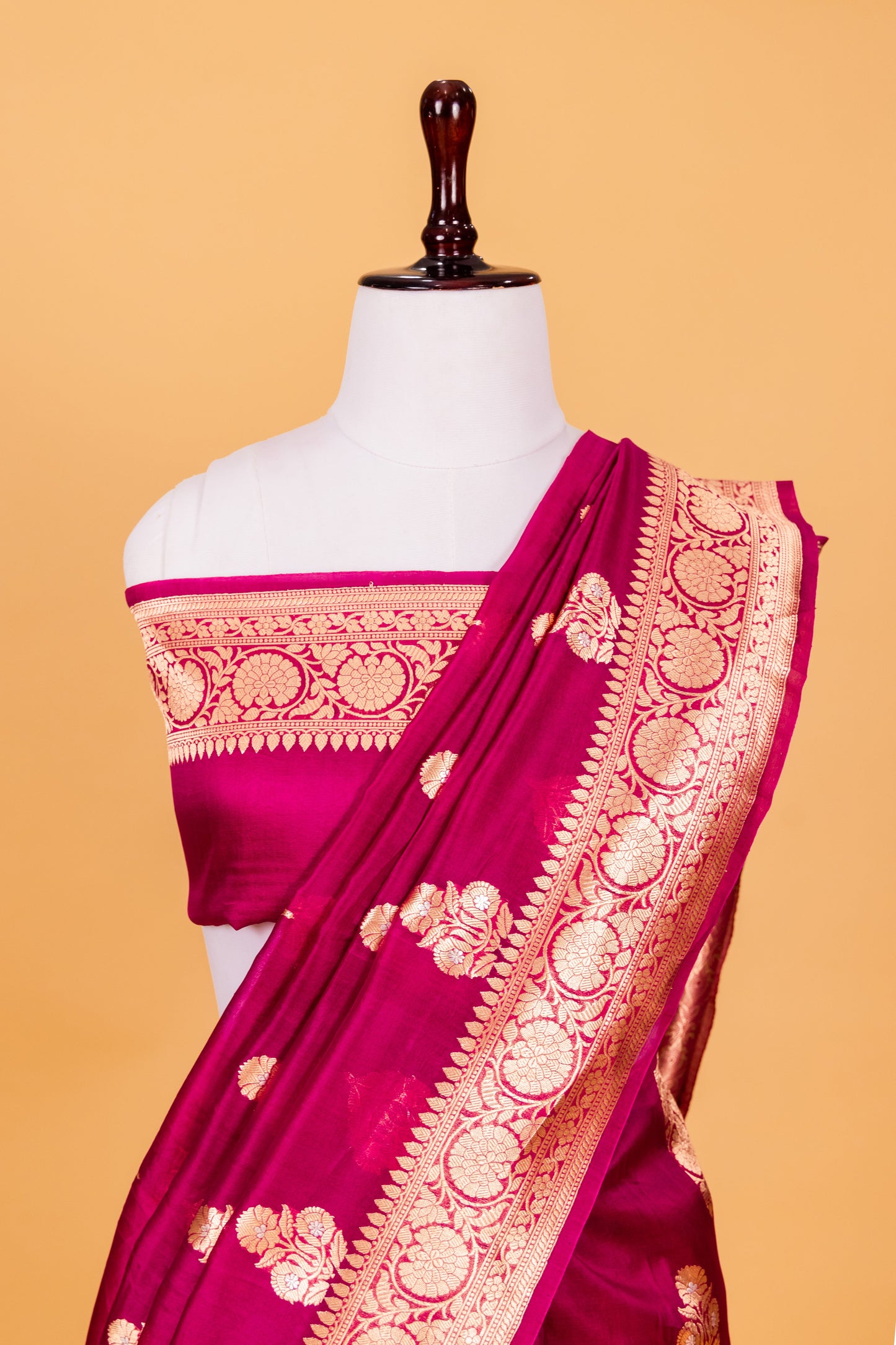 Magenta Organza Silk Kadhwa Saree