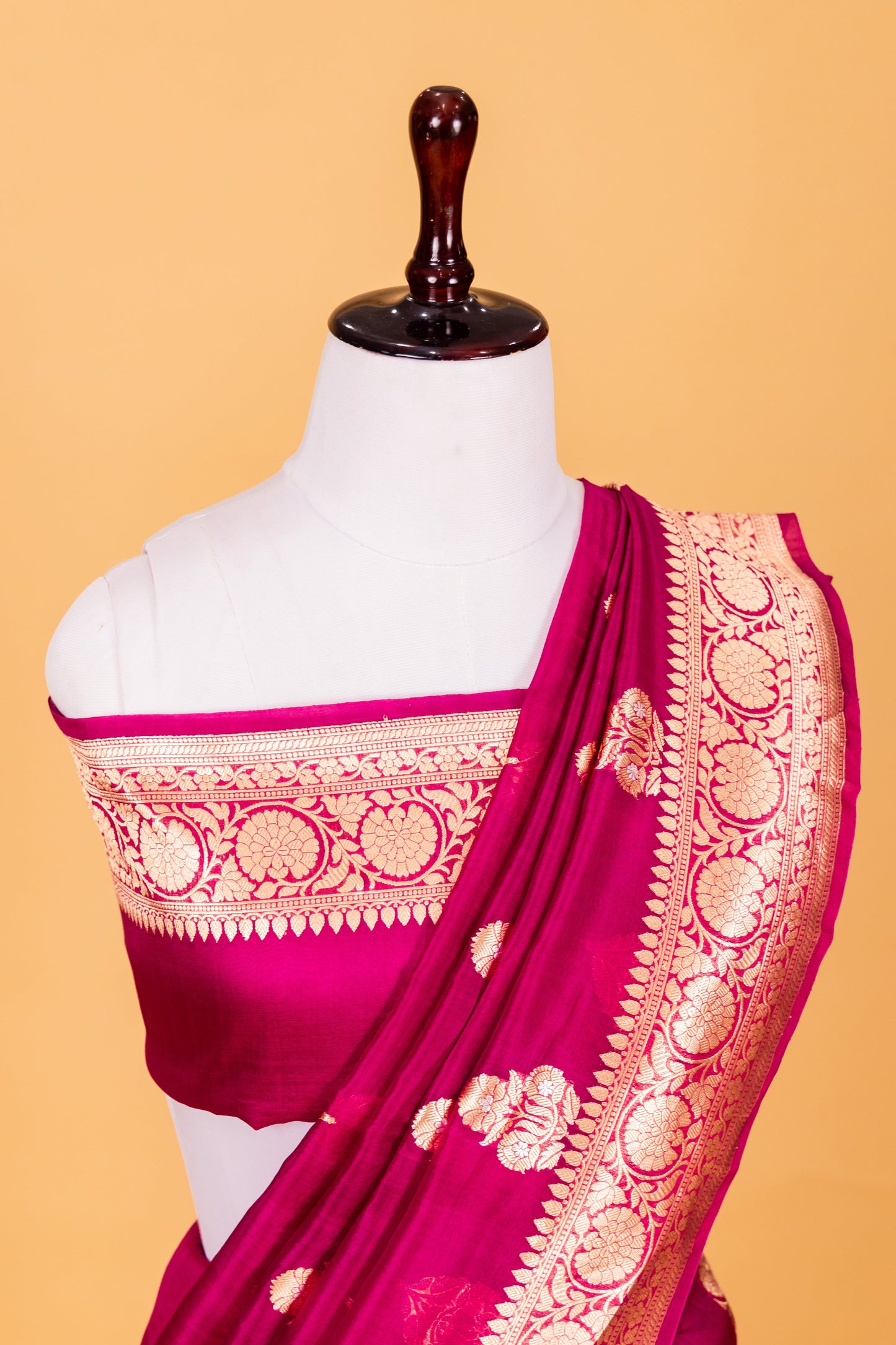 Magenta Organza Silk Kadhwa Saree