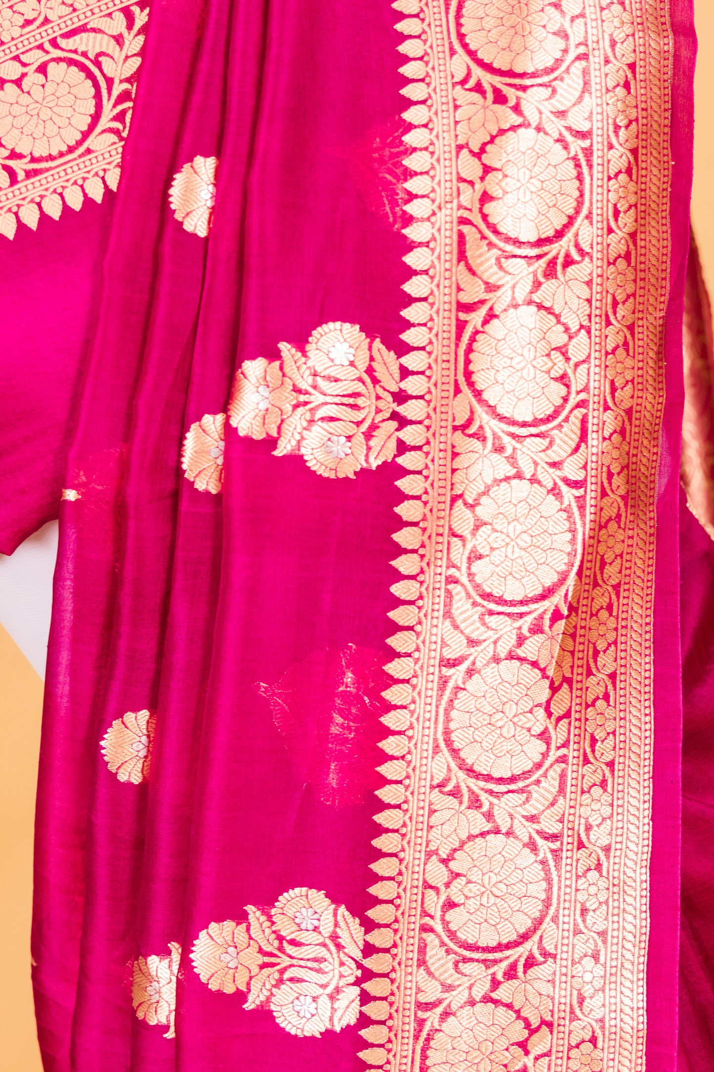 Magenta Organza Silk Kadhwa Saree