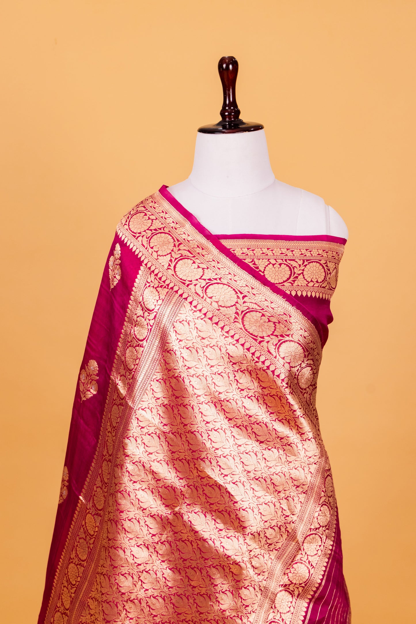 Magenta Organza Silk Kadhwa Saree