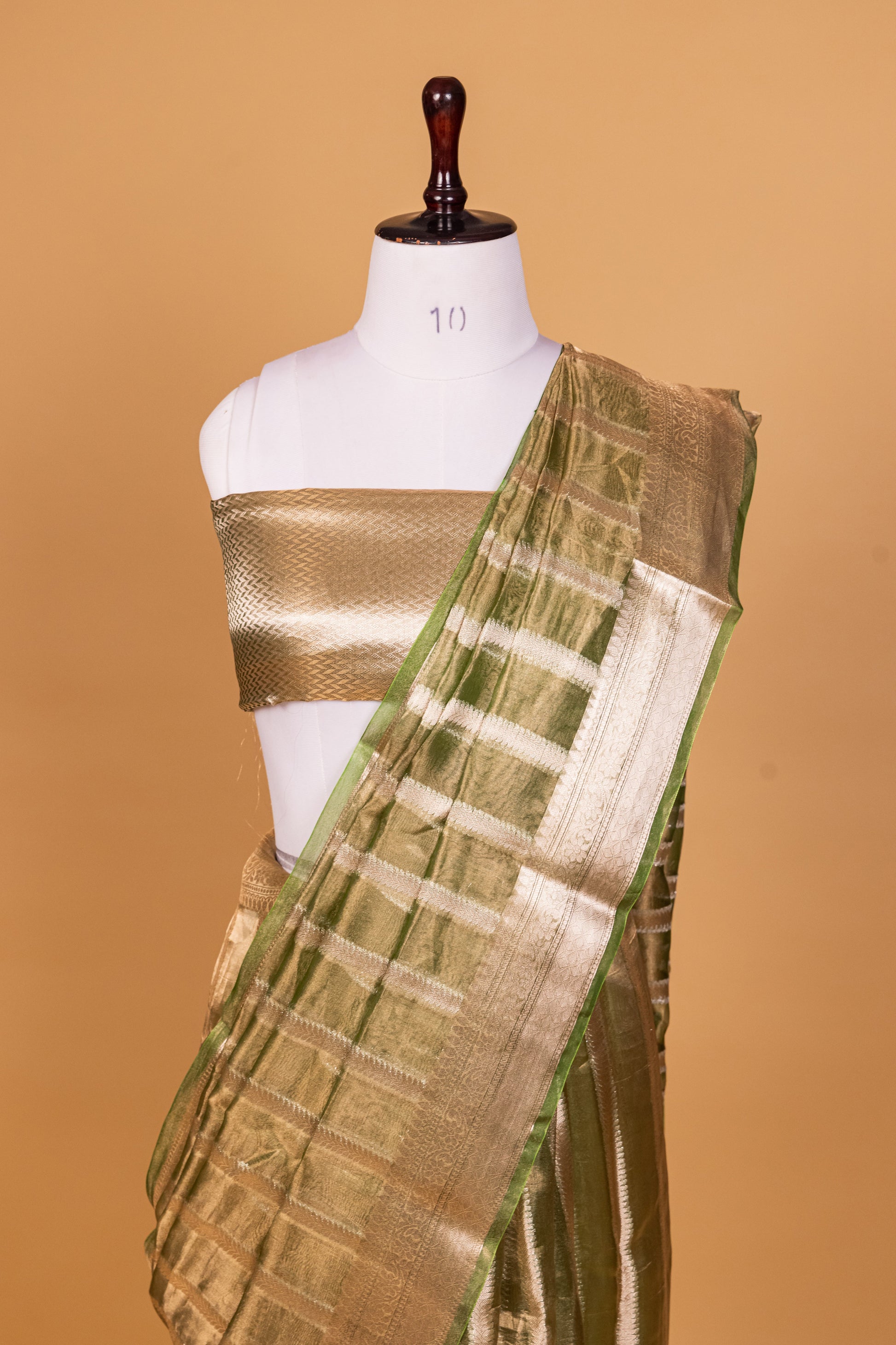 Green Tissue Pure Silk Cutwork Saree - Panaya