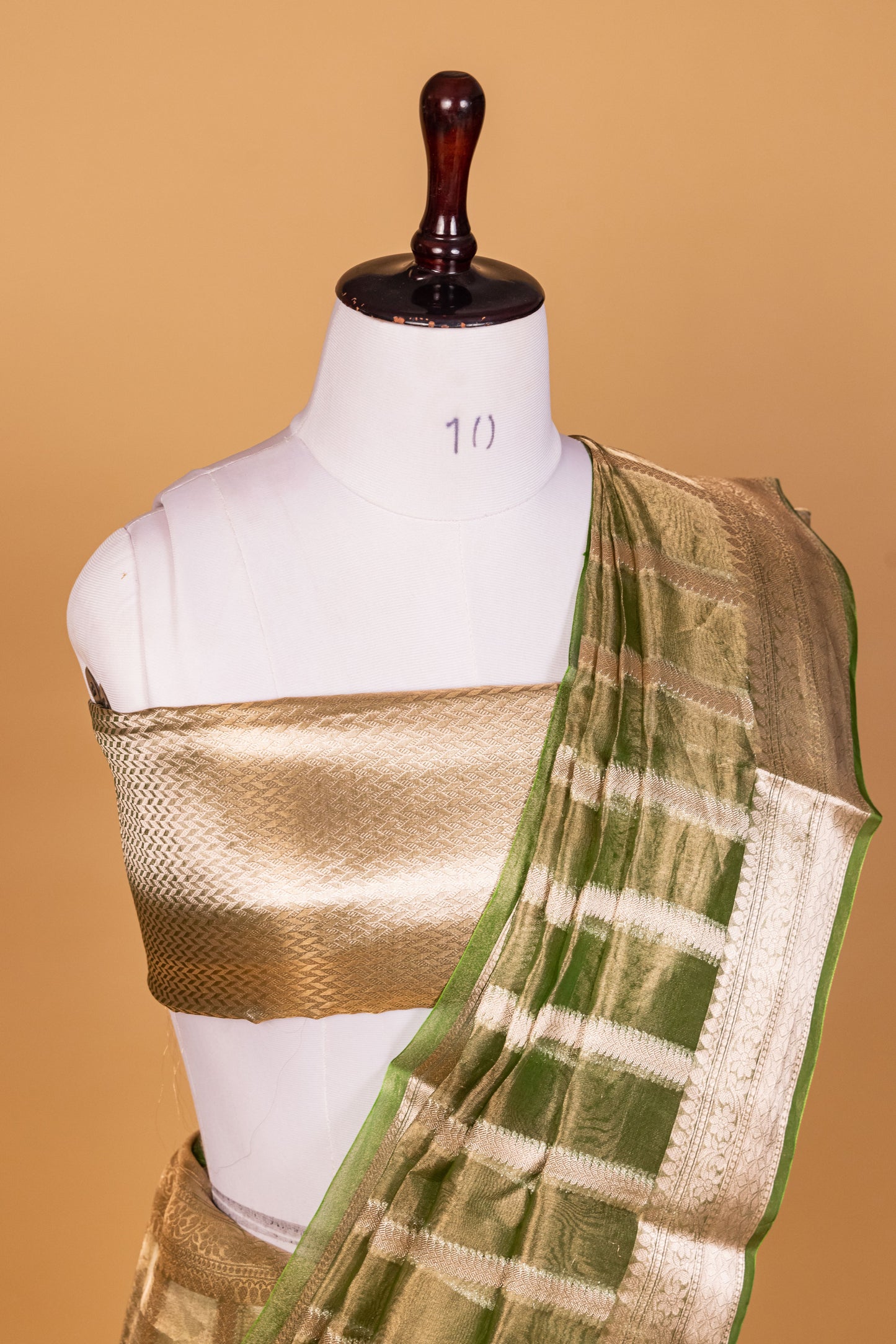 Green Tissue Pure Silk Cutwork Saree - Panaya