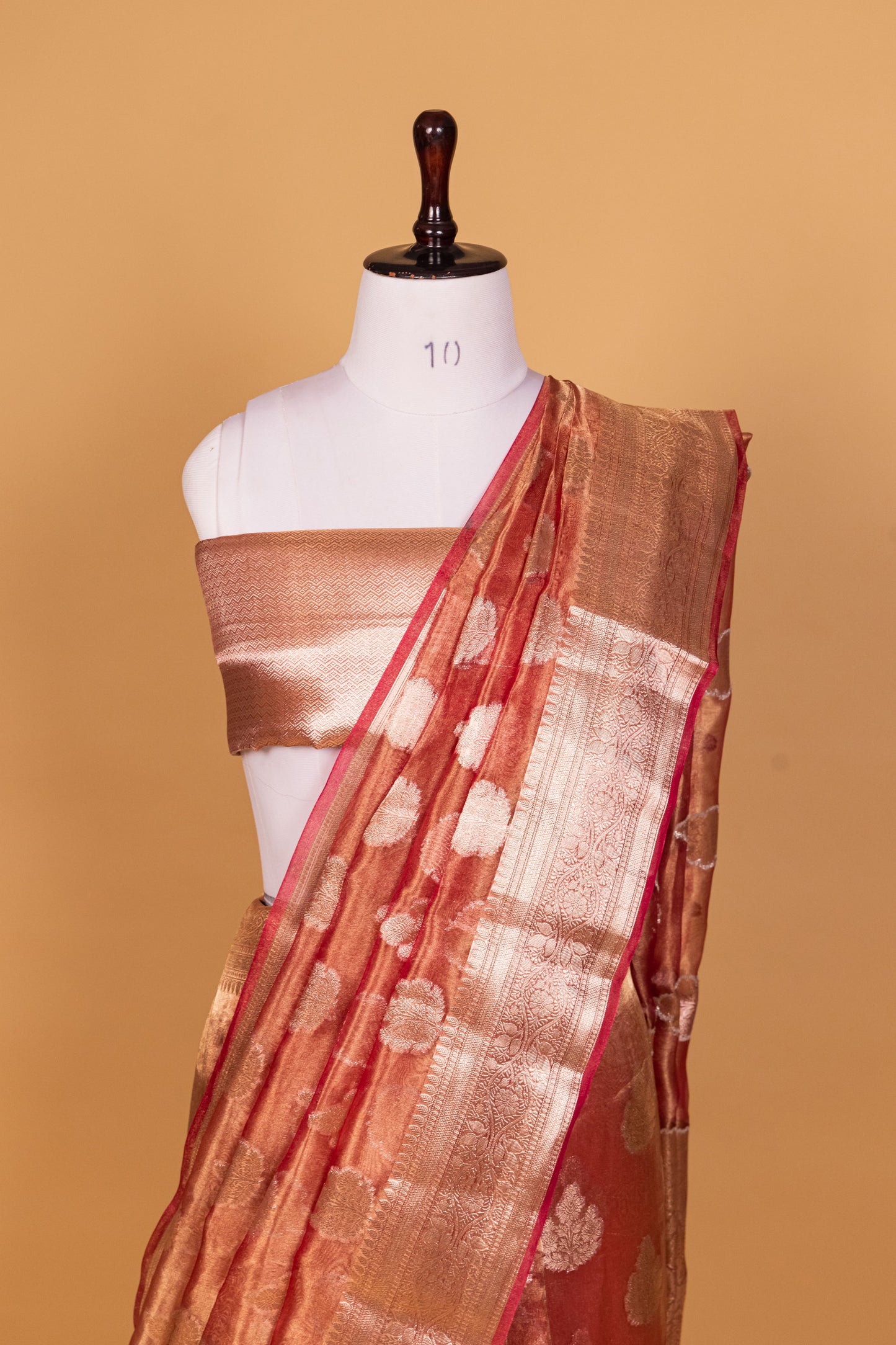 Onion Pink Tissue Pure Silk Dyed Saree - Panaya