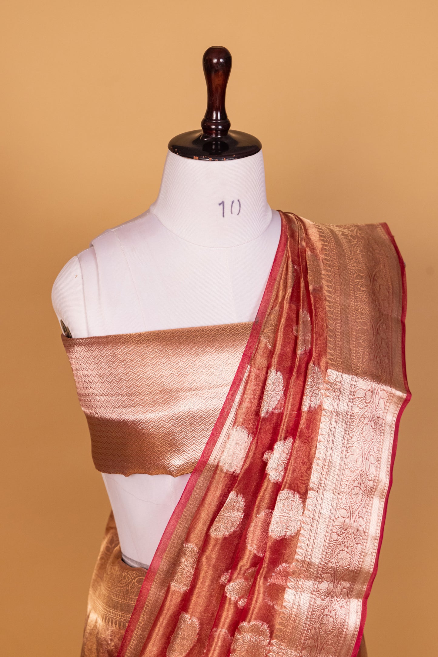 Onion Pink Tissue Pure Silk Dyed Saree - Panaya