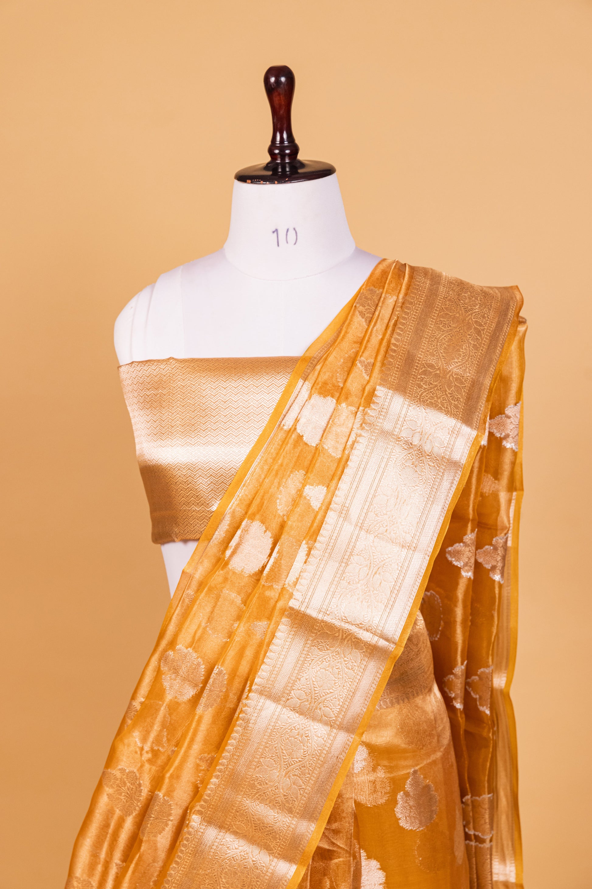 Yellow Tissue Pure Silk Dyed Saree - Panaya