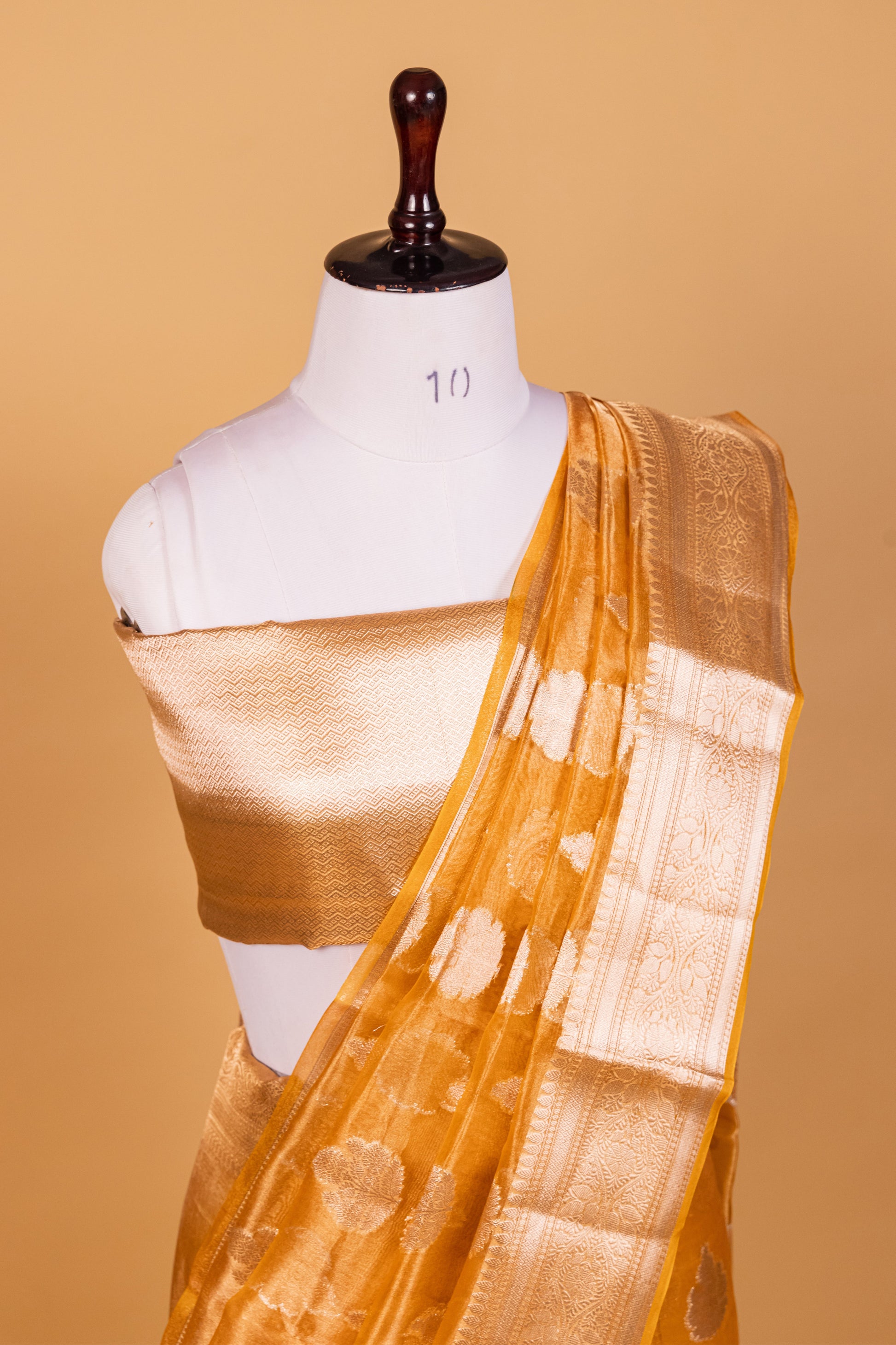 Yellow Tissue Pure Silk Dyed Saree - Panaya