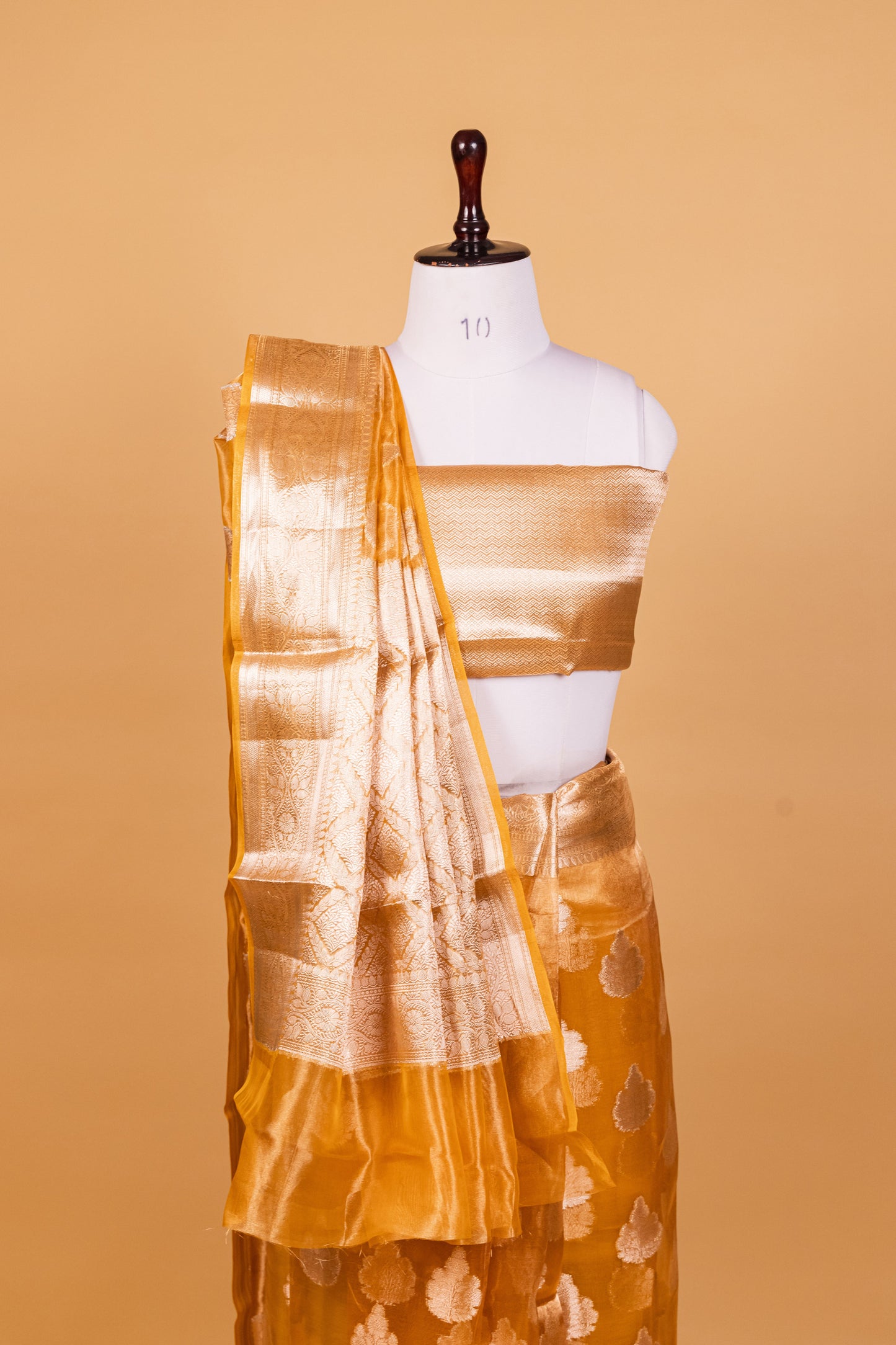 Yellow Tissue Pure Silk Dyed Saree - Panaya