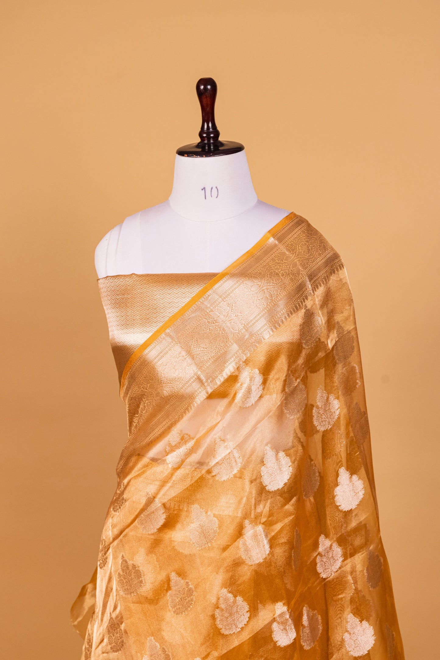 Yellow Tissue Pure Silk Dyed Saree - Panaya