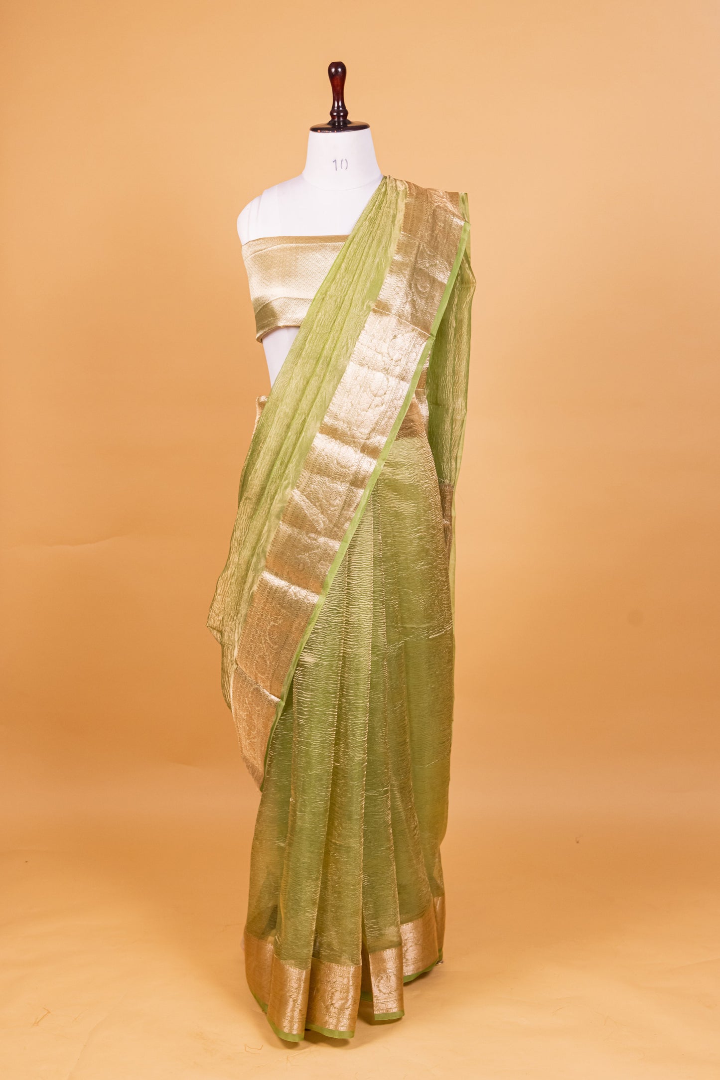 Turquise Blue Tissue Pure Silk Dyed Saree - Panaya