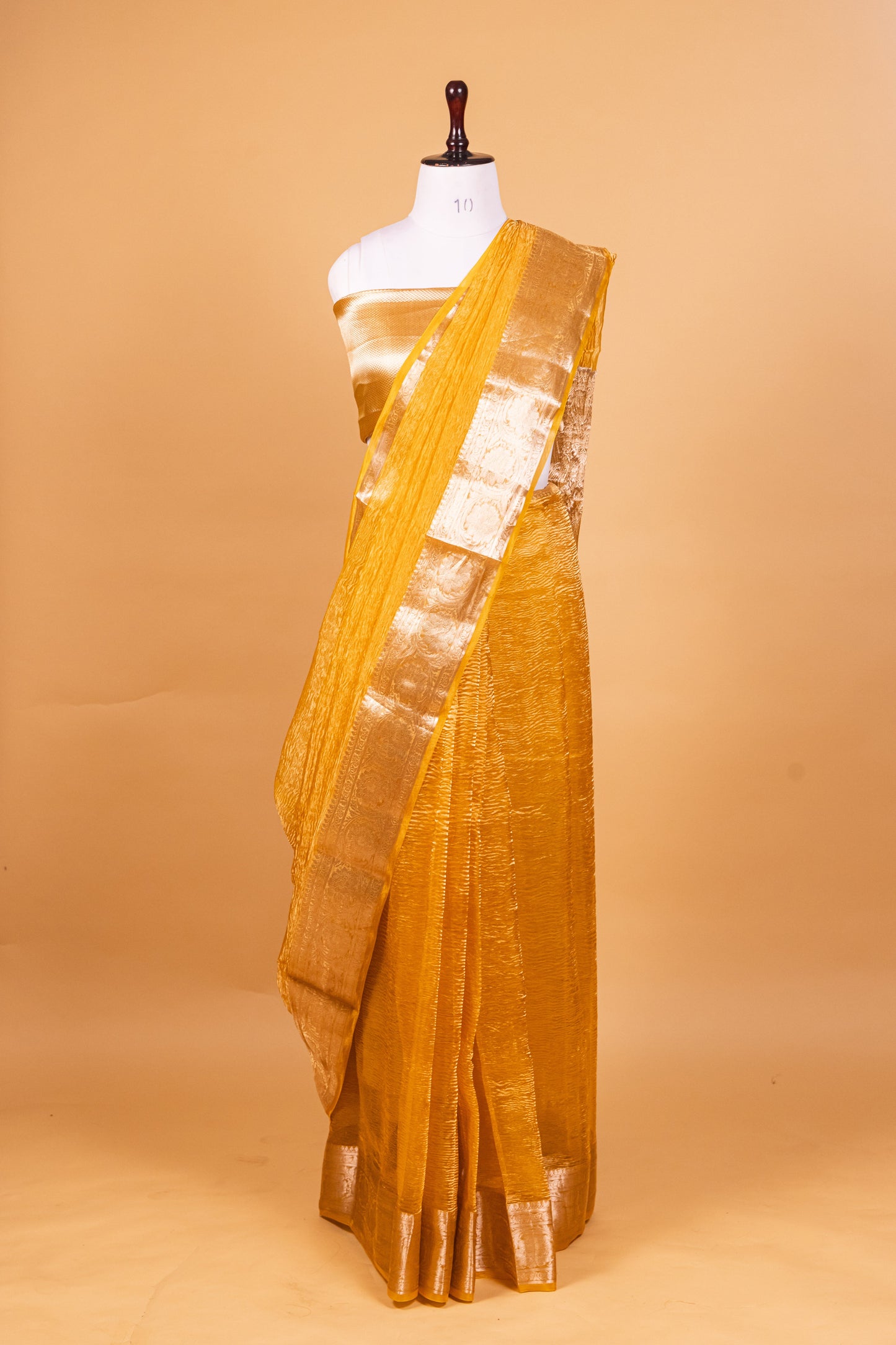 Yellow Tissue Pure Silk Dyed Saree - Panaya