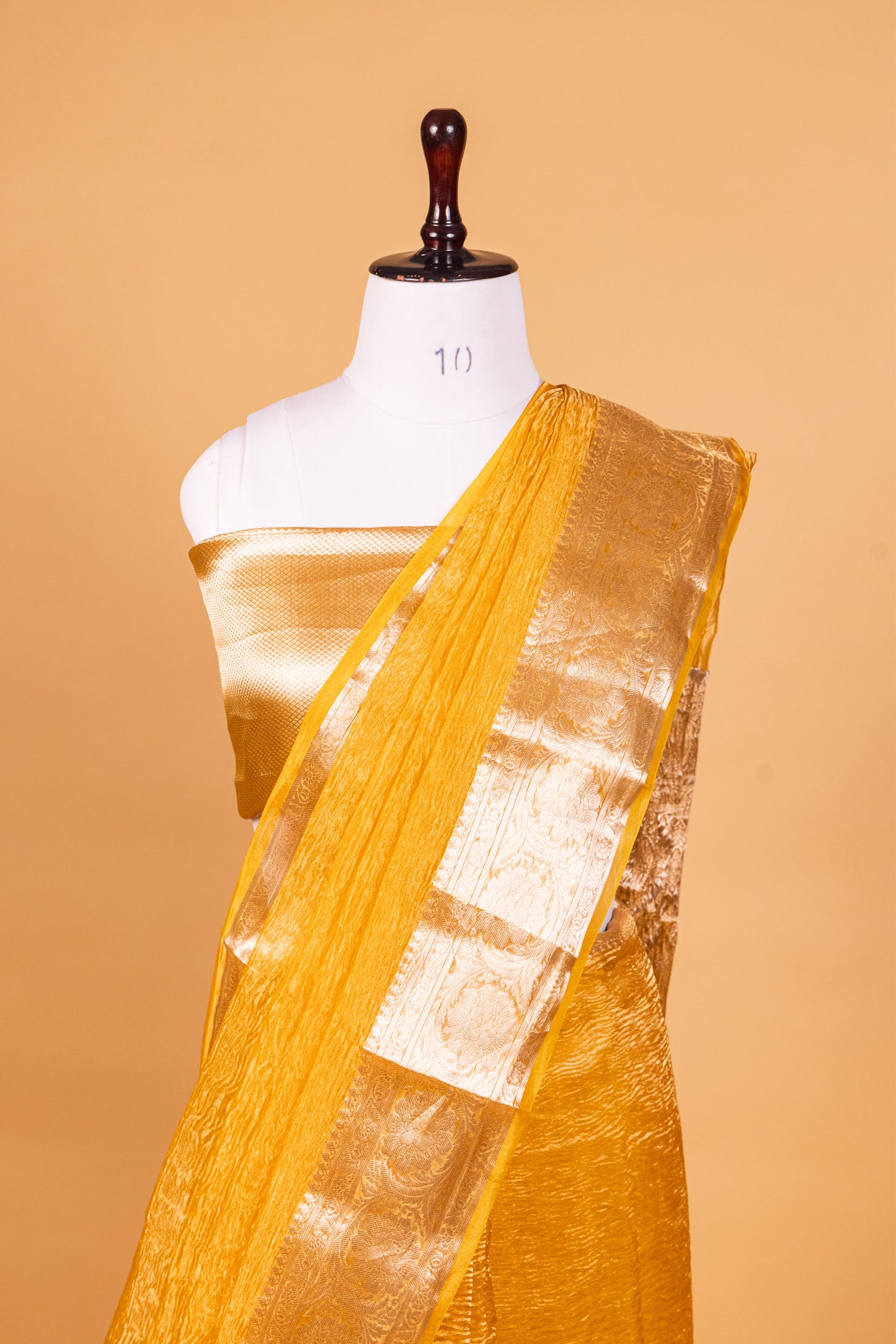 Yellow Tissue Pure Silk Dyed Saree - Panaya