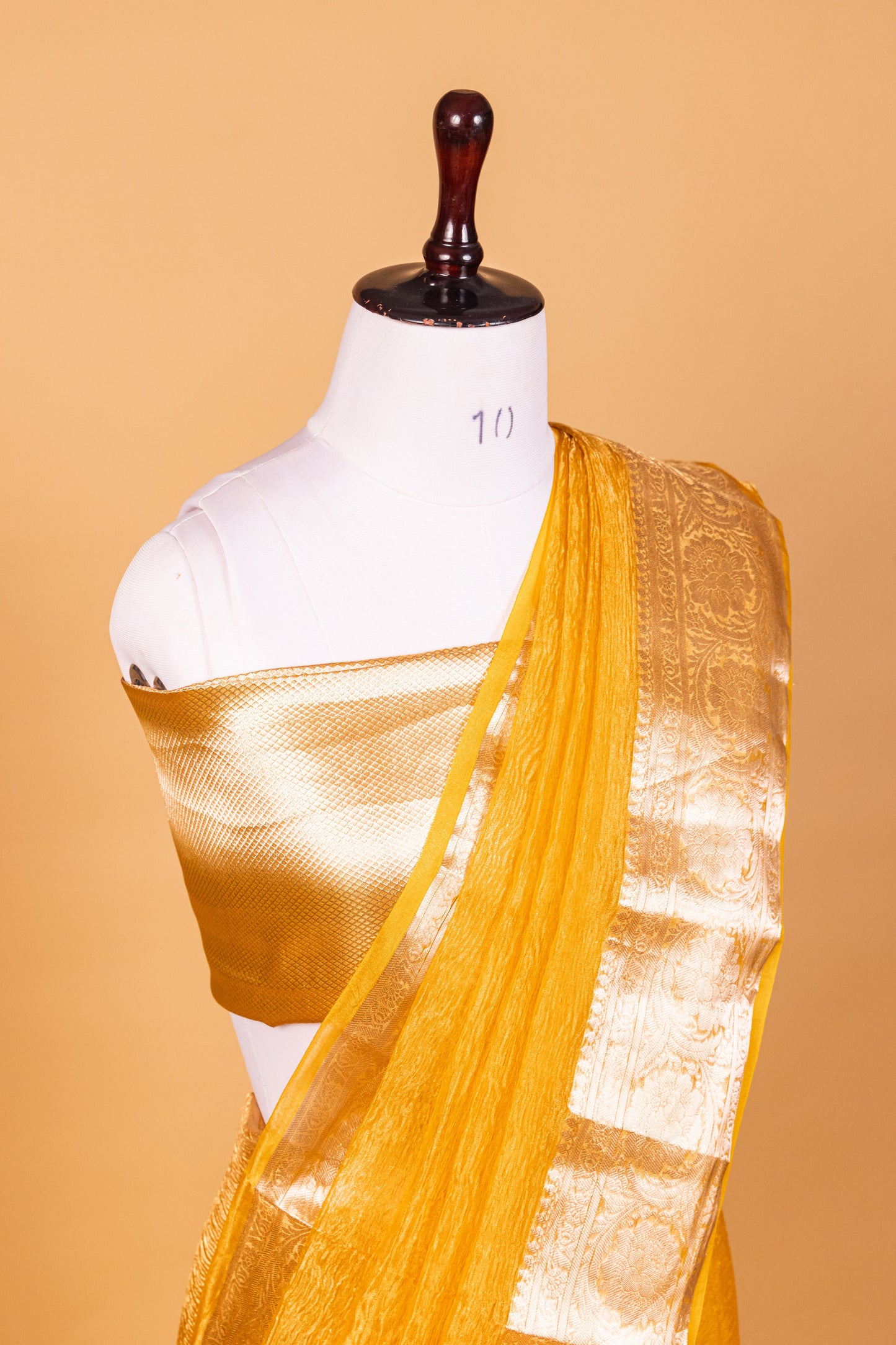 Yellow Tissue Pure Silk Dyed Saree - Panaya