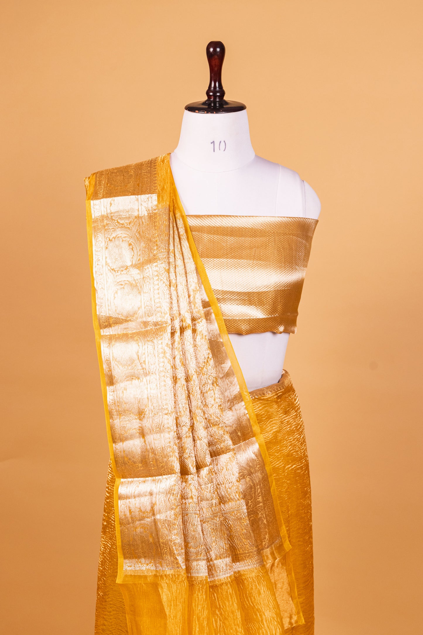 Yellow Tissue Pure Silk Dyed Saree - Panaya