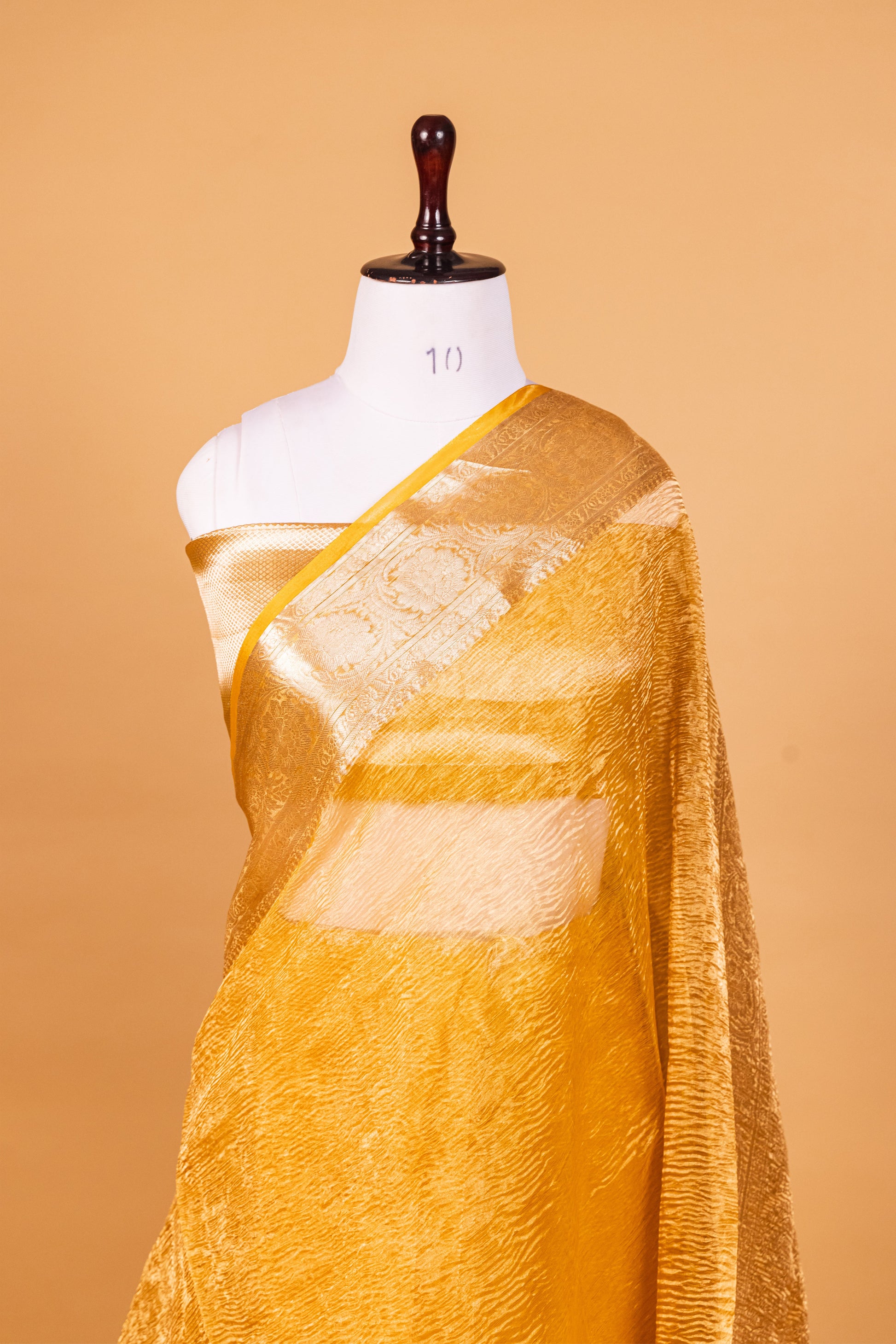 Yellow Tissue Pure Silk Dyed Saree - Panaya