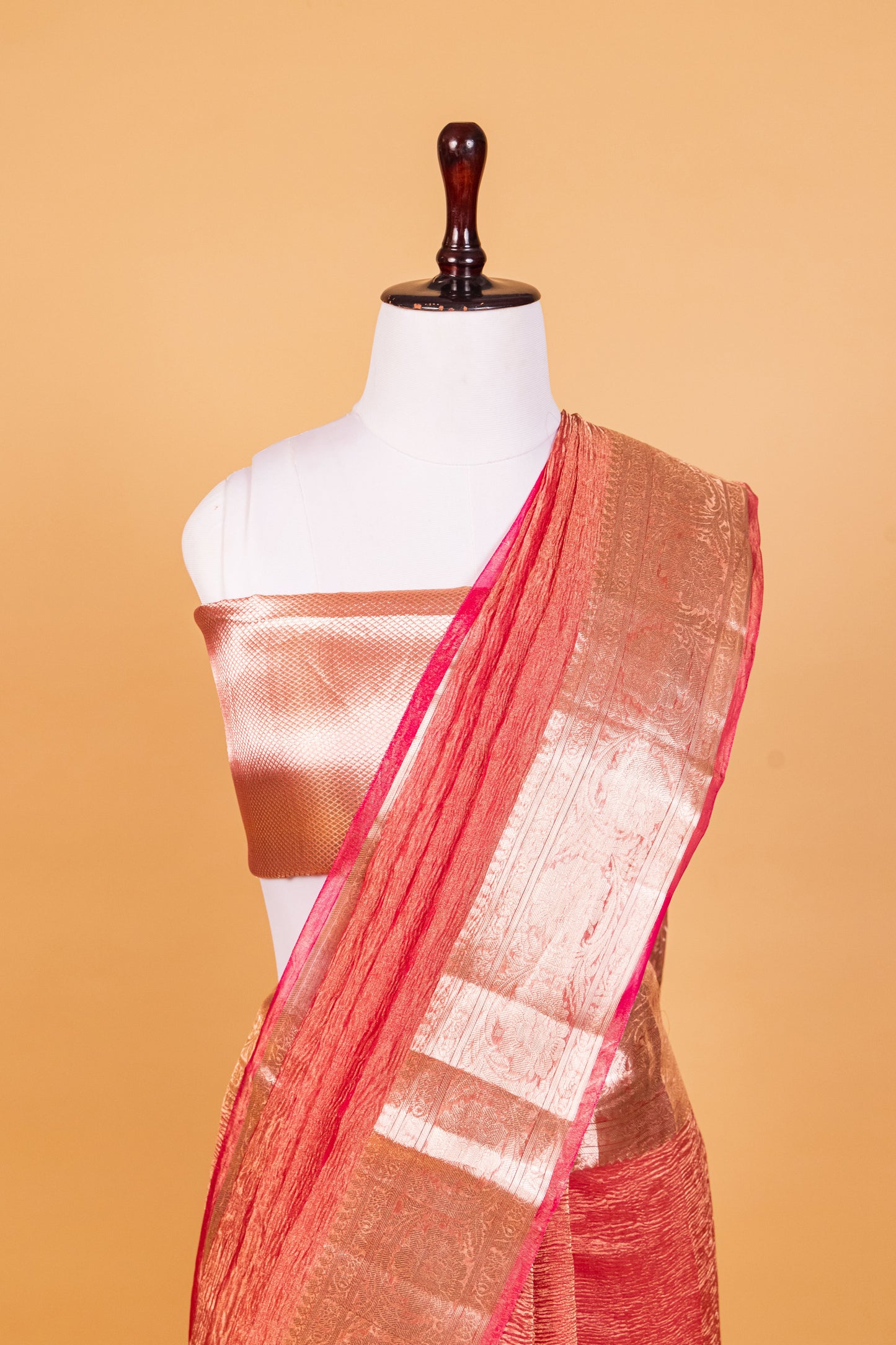 Pink Tissue Pure Silk Dyed Saree - Panaya