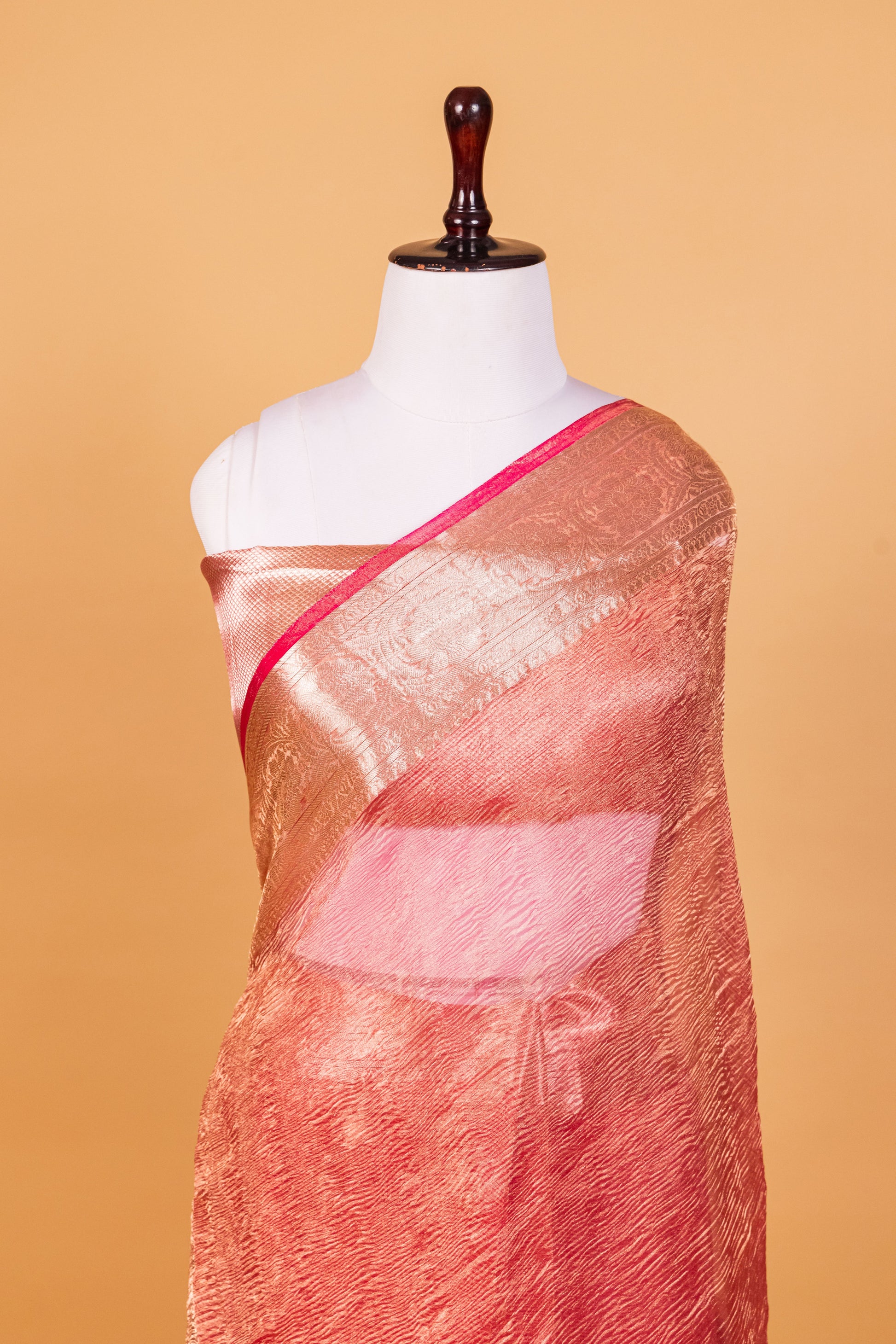 Pink Tissue Pure Silk Dyed Saree - Panaya