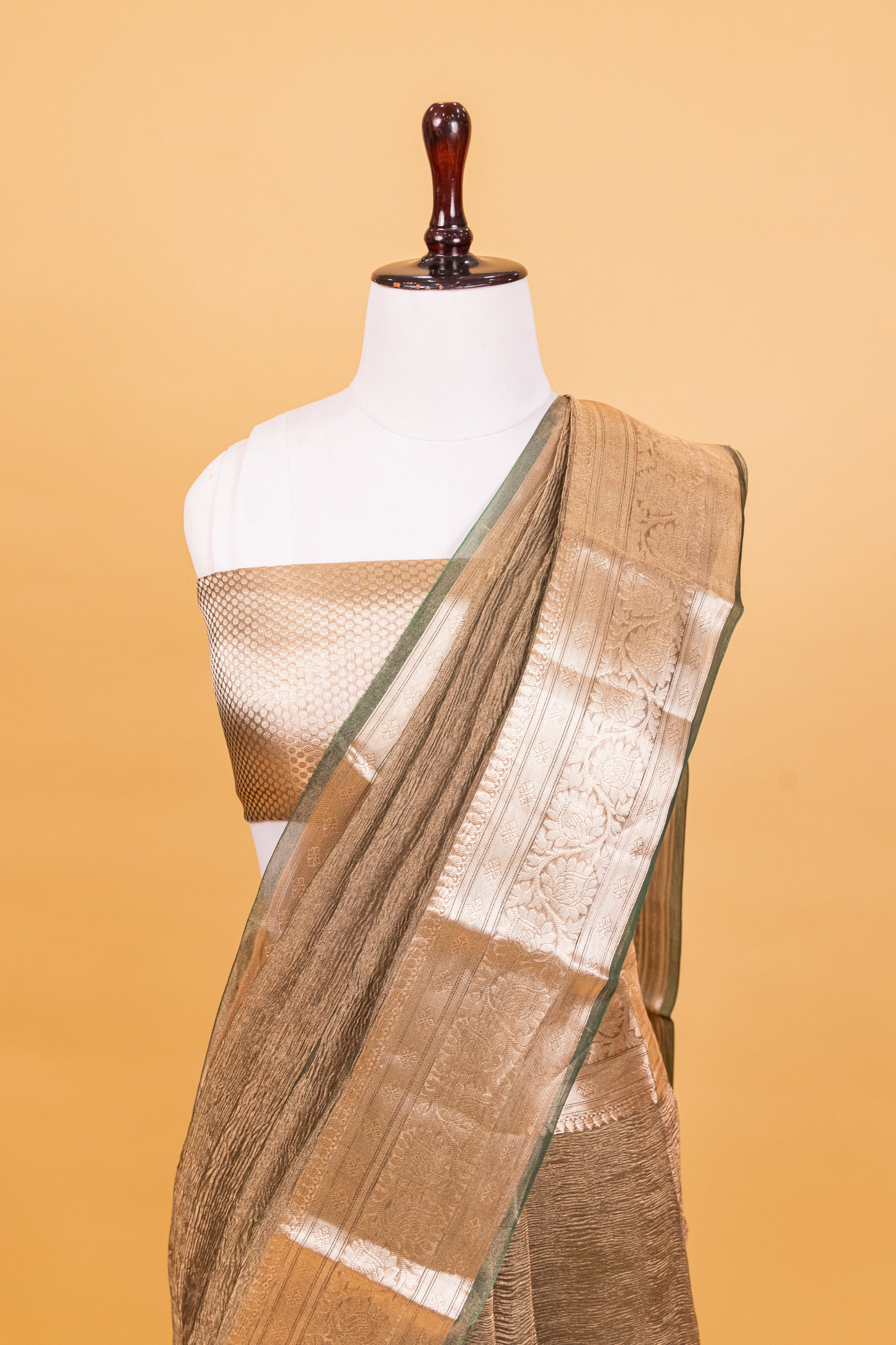 Blue Tissue Pure Silk Dyed Saree - Panaya