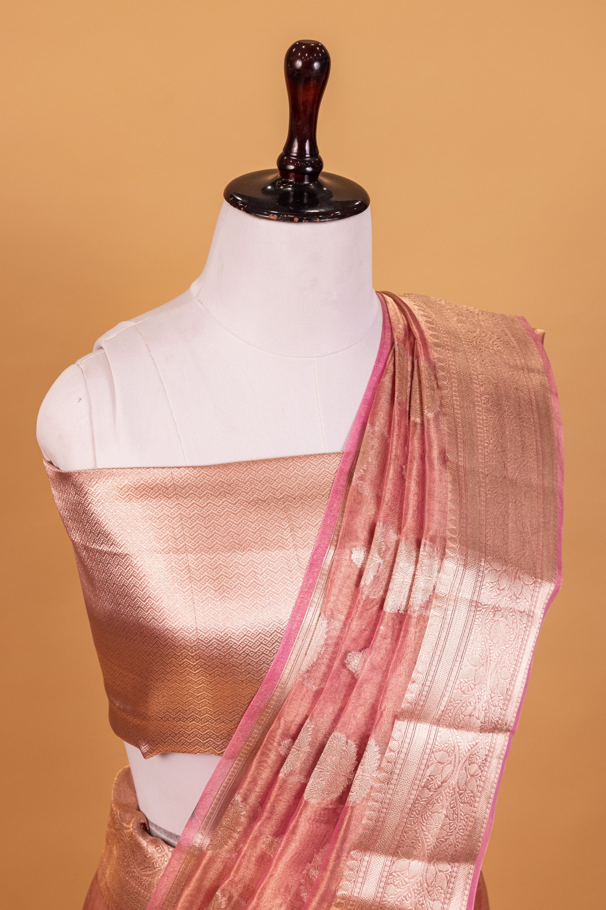 Pink Tissue Pure Silk Dyed Saree - Panaya