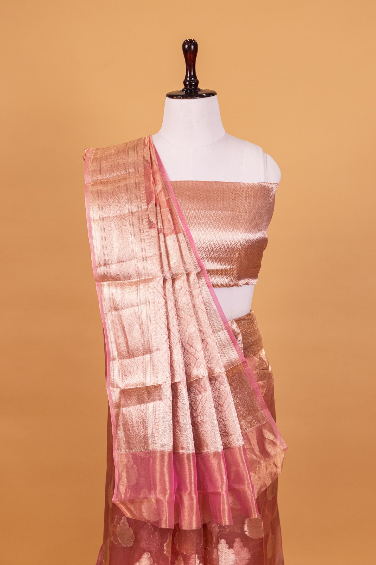 Pink Tissue Pure Silk Dyed Saree - Panaya