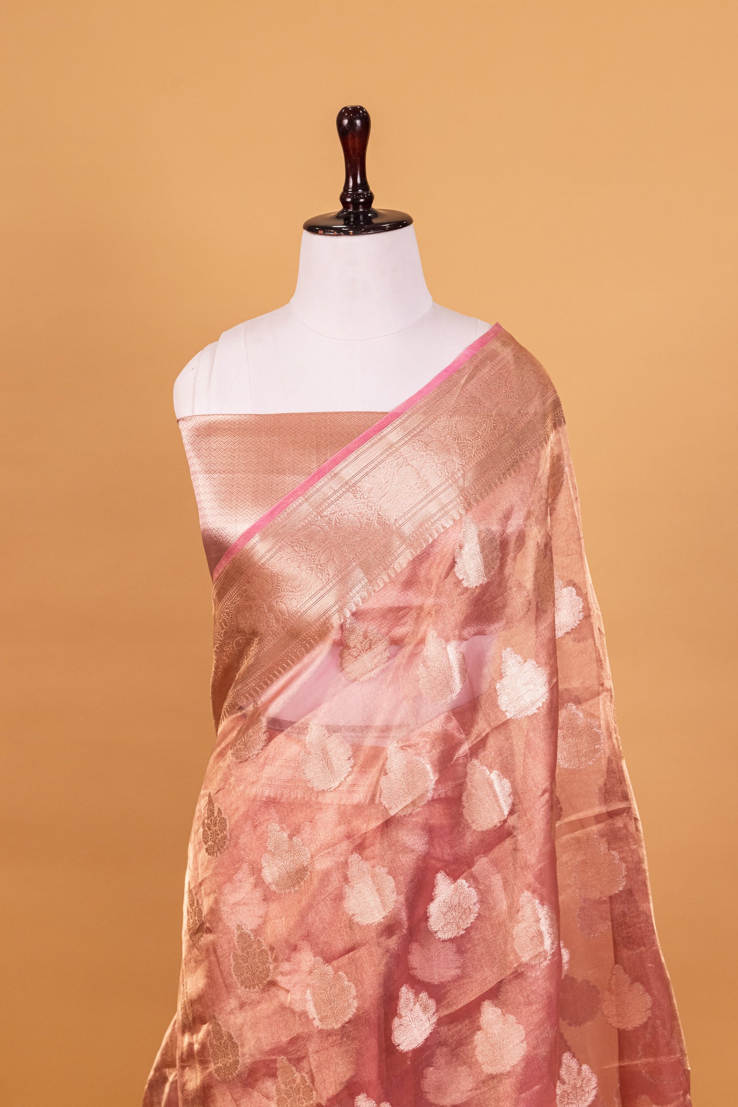 Pink Tissue Pure Silk Dyed Saree - Panaya