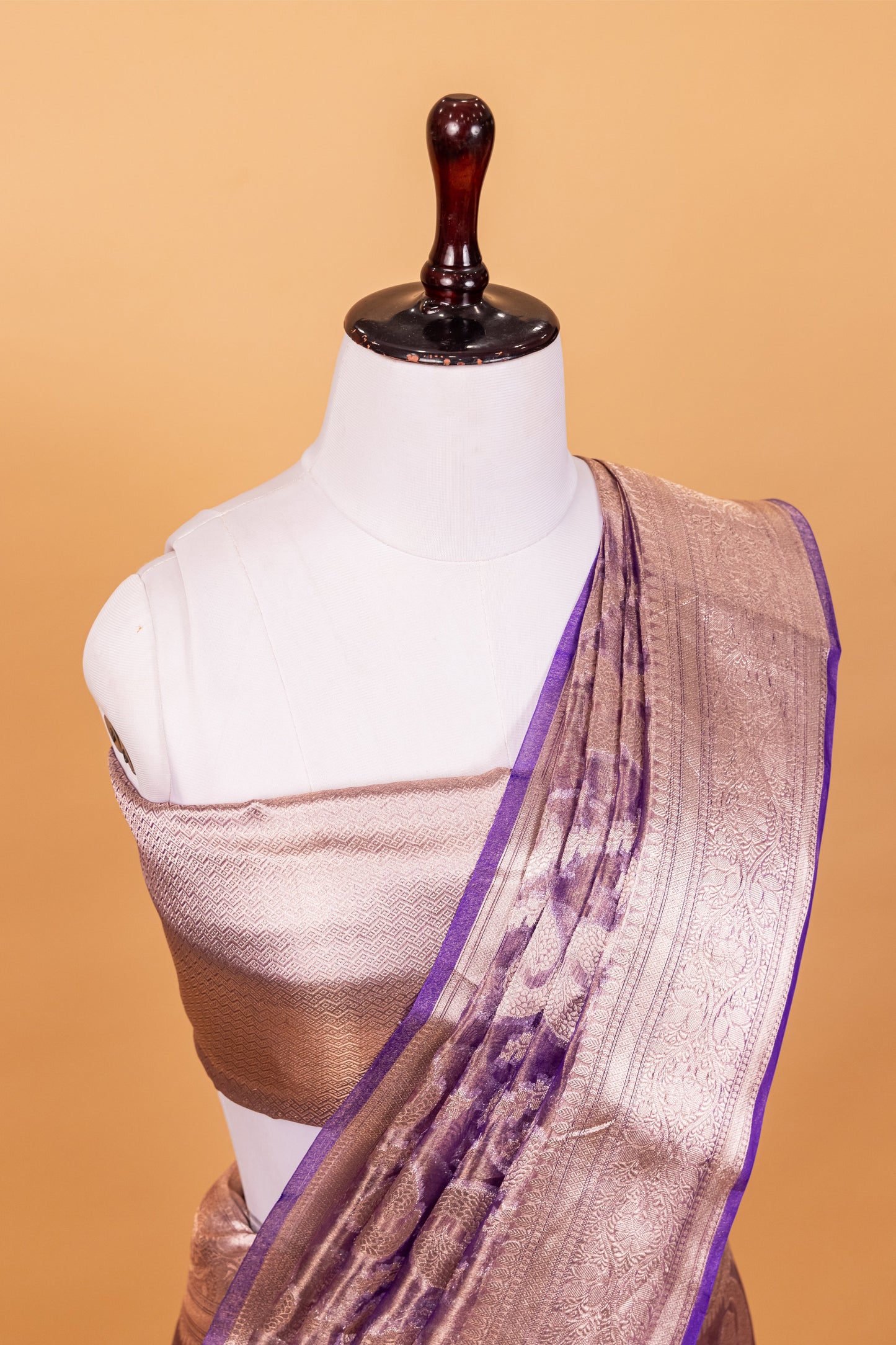 Purple Tissue Pure Silk Dyed Saree - Panaya