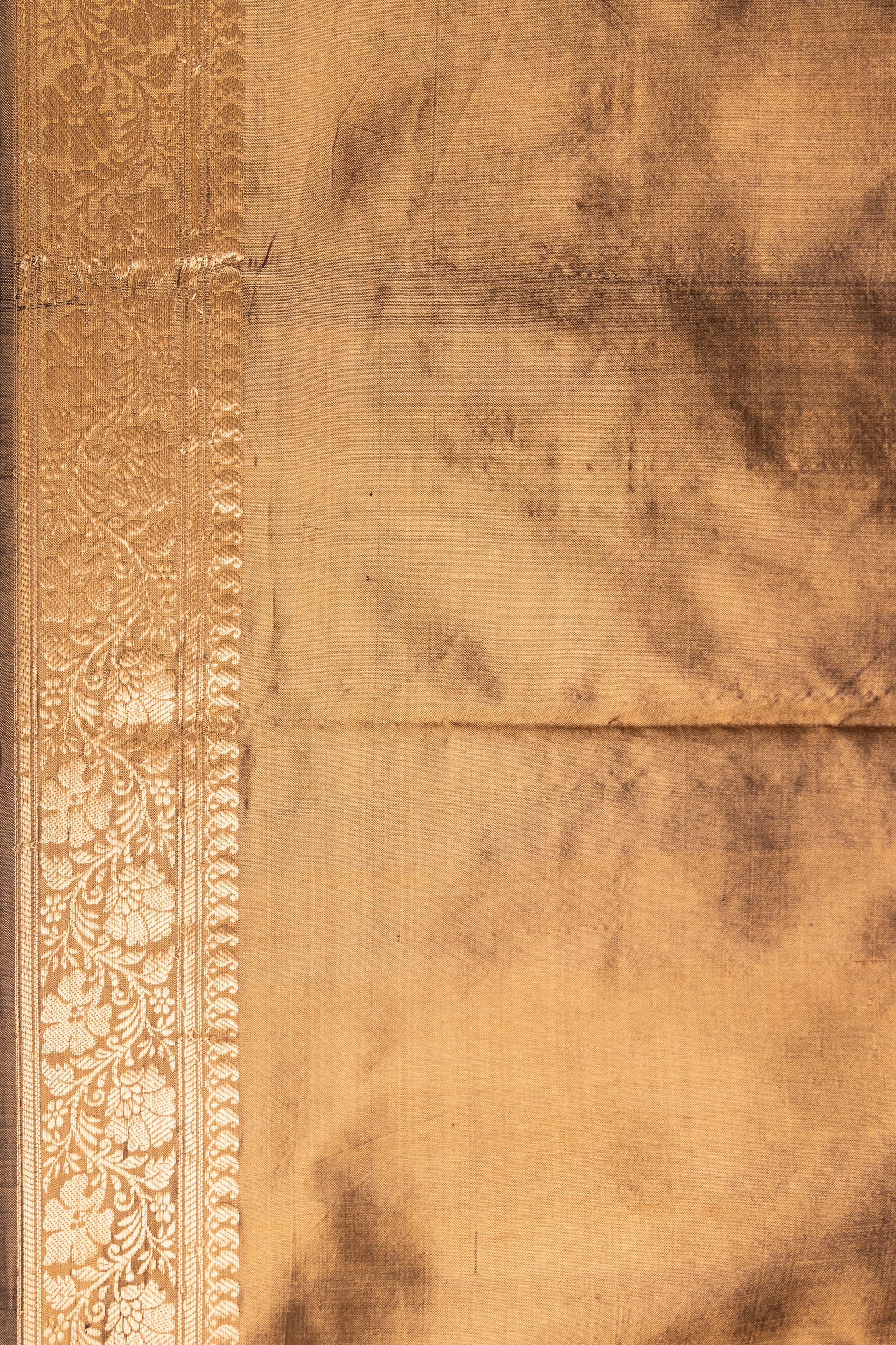 Khaki Katan Pure Silk Kadhwa Saree - Panaya