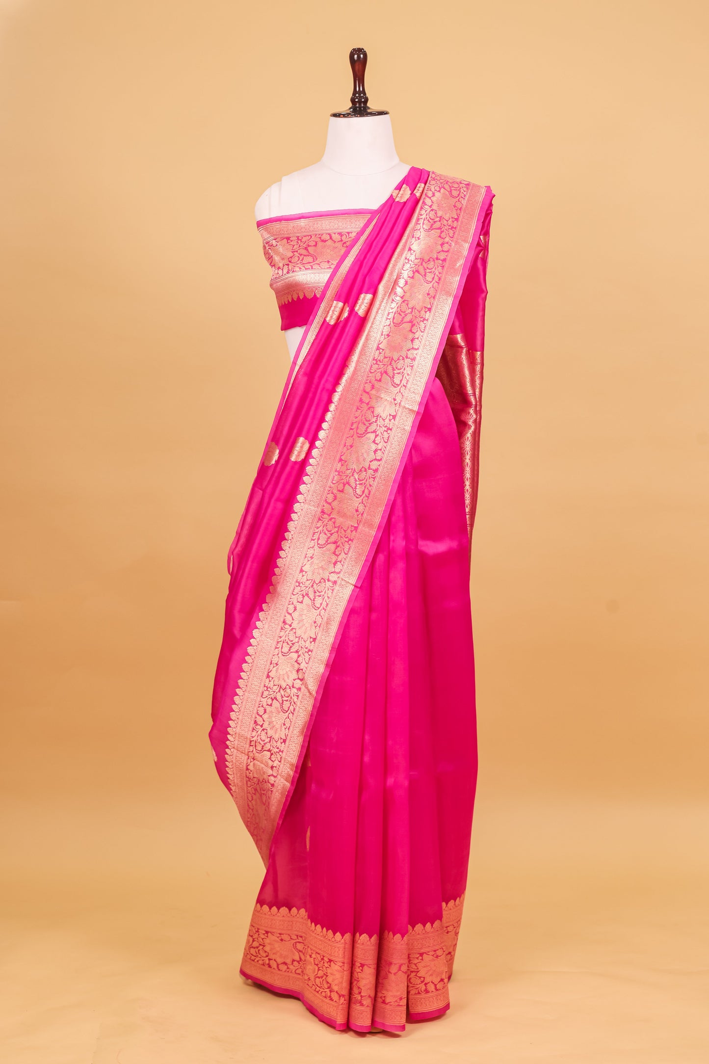 Rani Pink Organza Silk Kadhwa Saree - Panaya