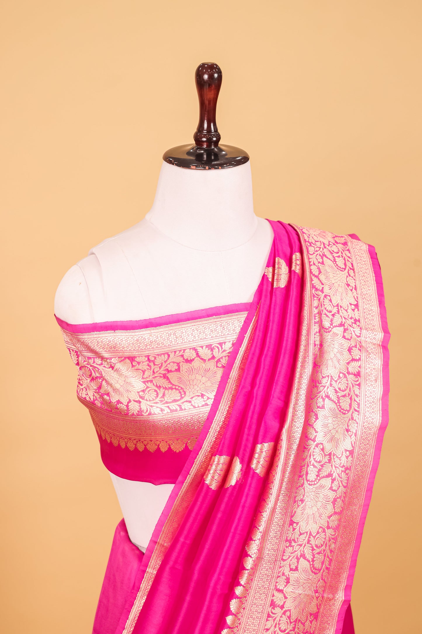 Rani Pink Organza Silk Kadhwa Saree - Panaya