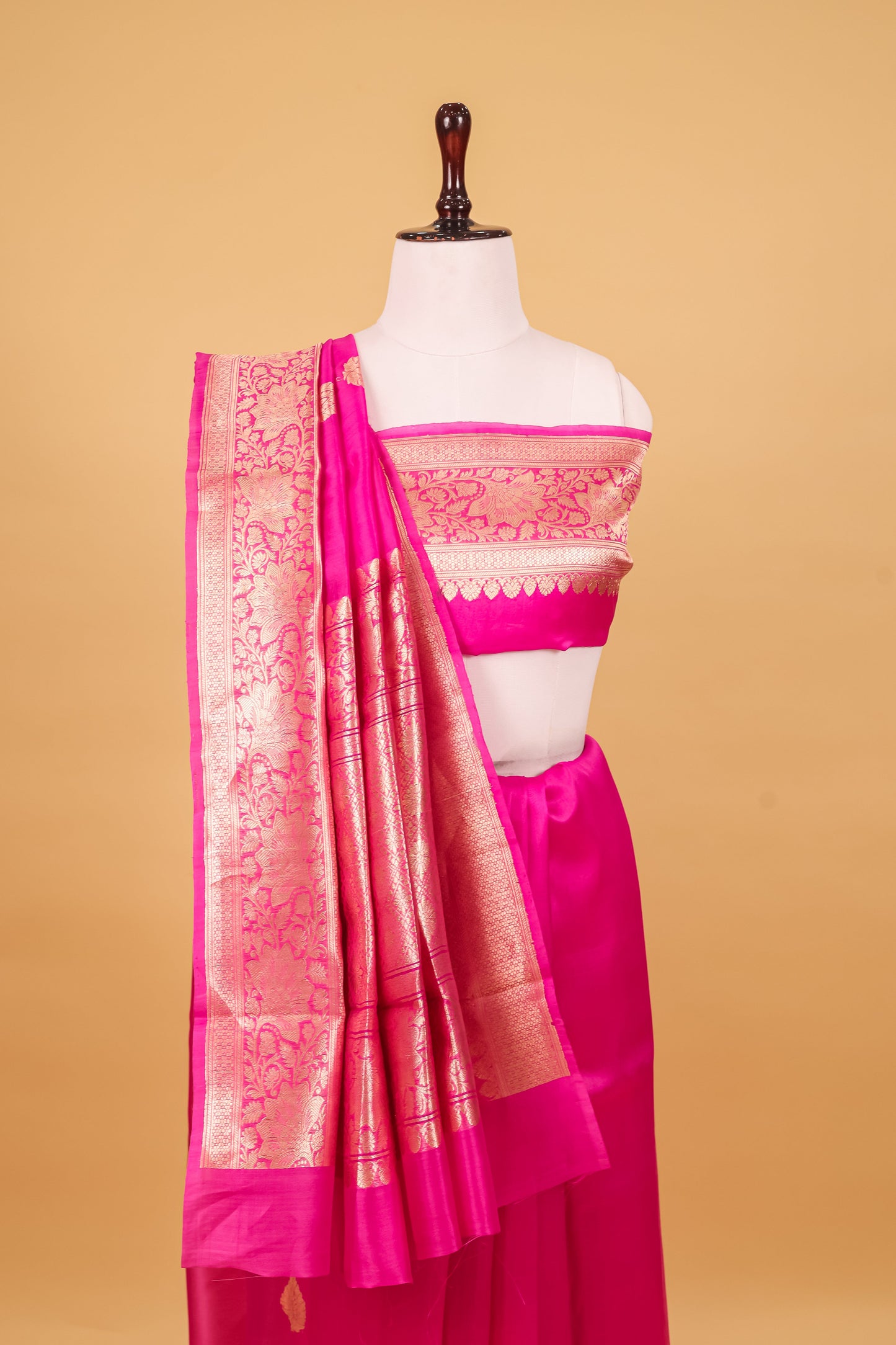 Rani Pink Organza Silk Kadhwa Saree - Panaya