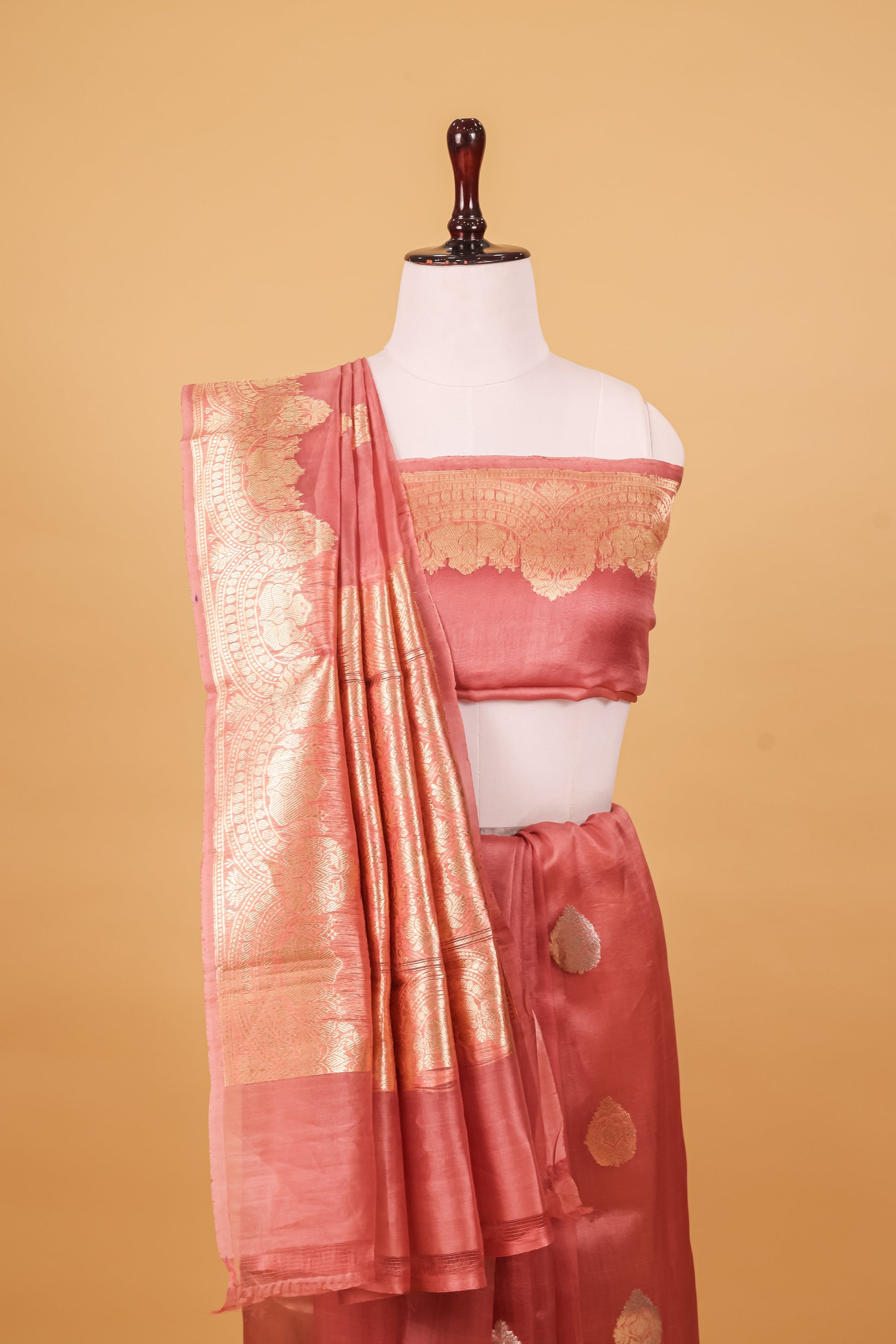 Pink Organza Silk Kadhwa Saree - Panaya