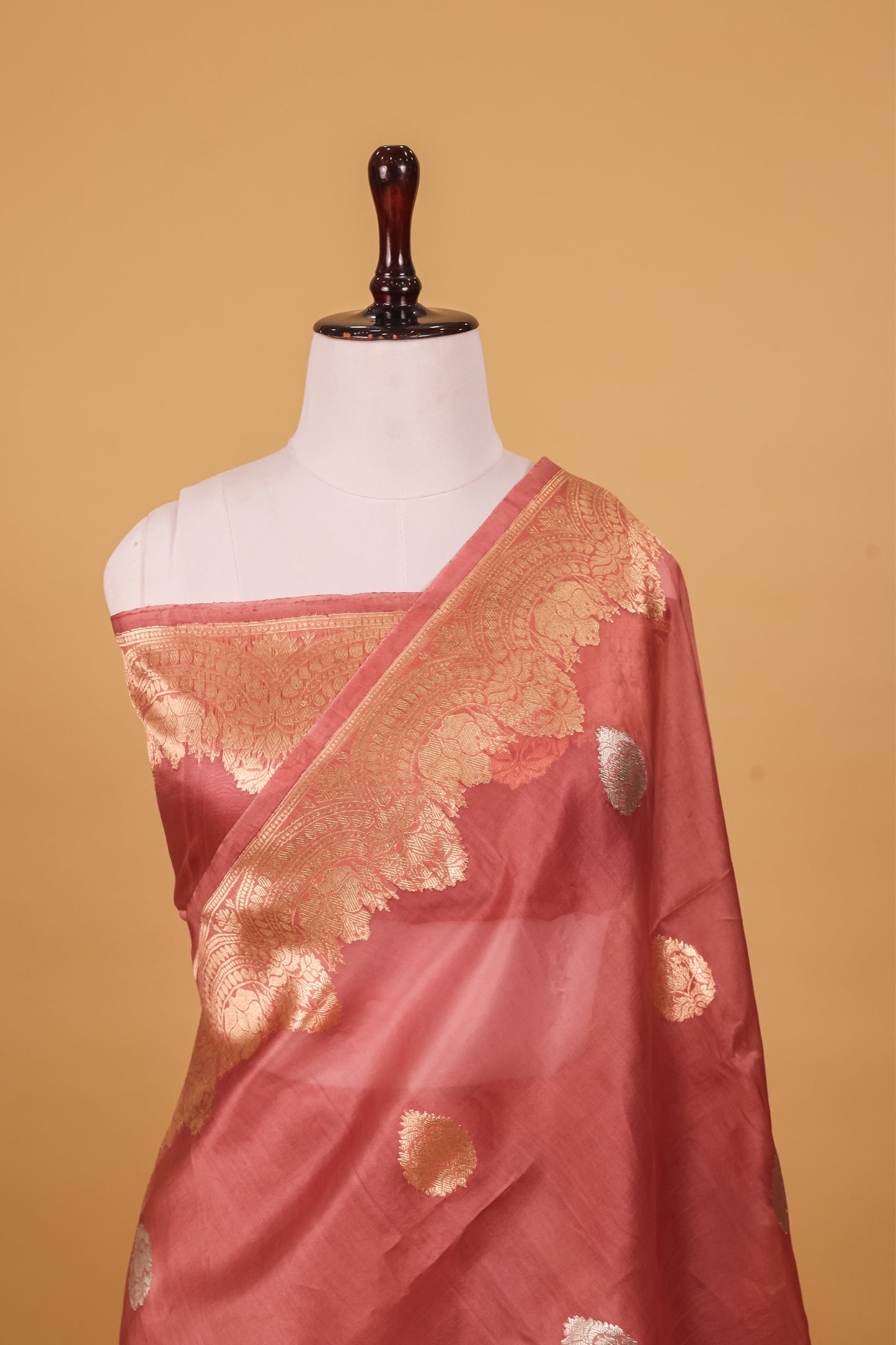 Pink Organza Silk Kadhwa Saree - Panaya