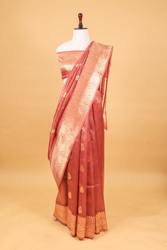 Pink Organza Silk Kadhwa Saree - Panaya