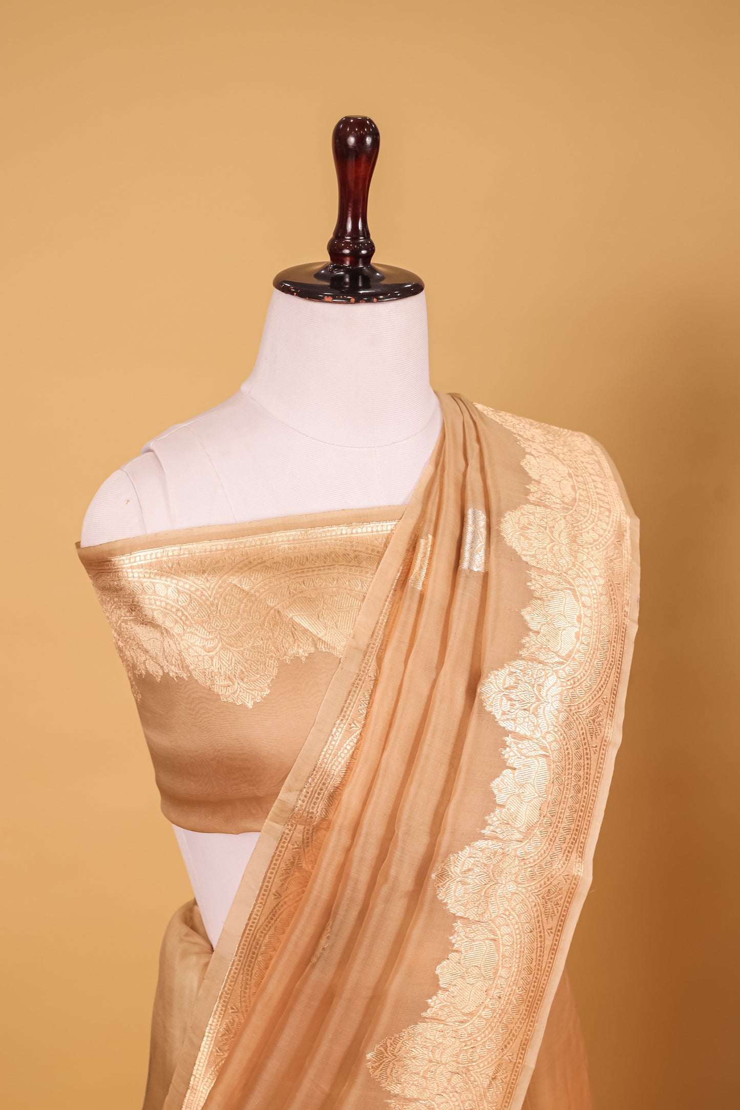 Gold Organza Silk Kadhwa Saree - Panaya