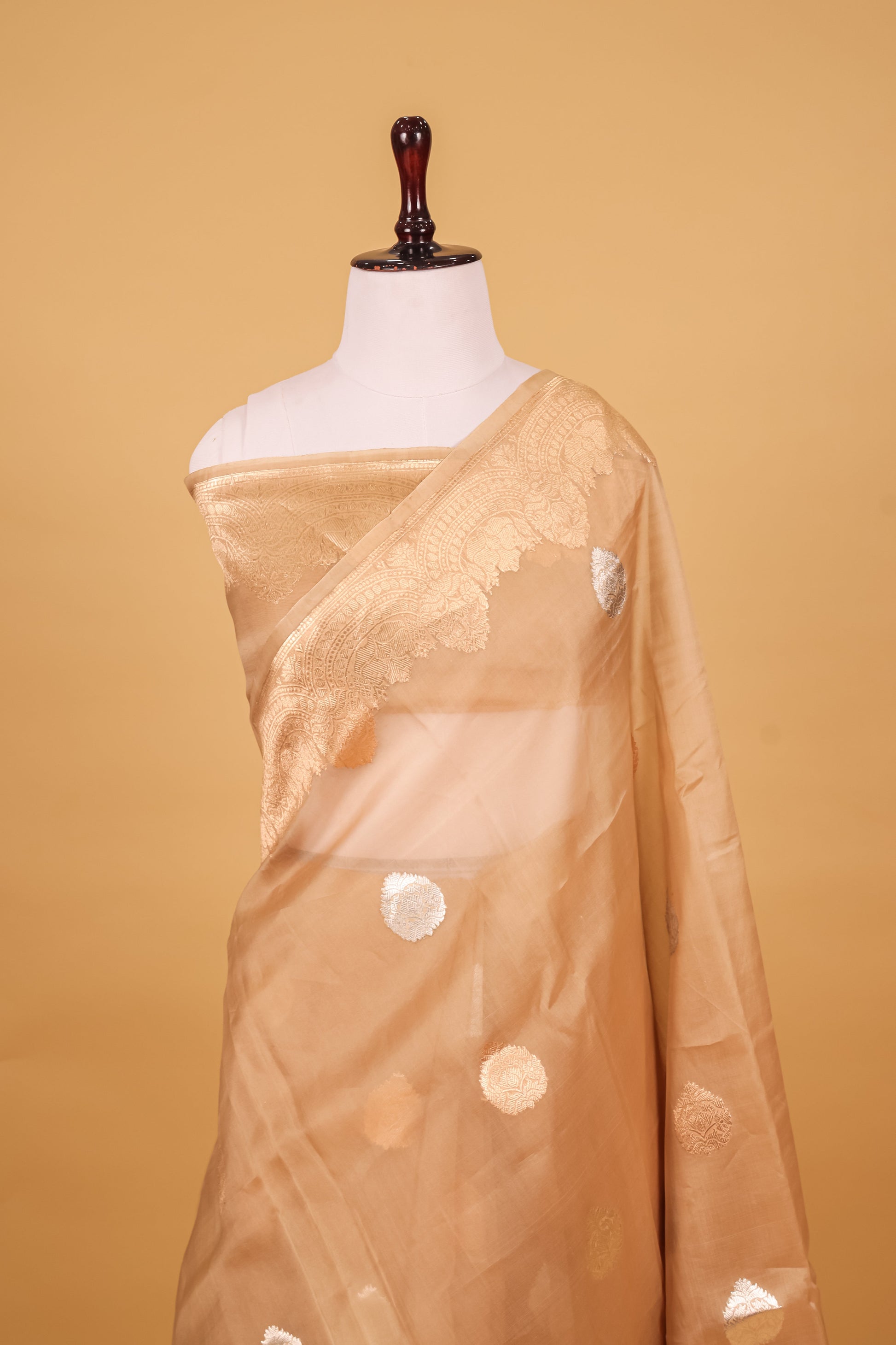 Gold Organza Silk Kadhwa Saree - Panaya