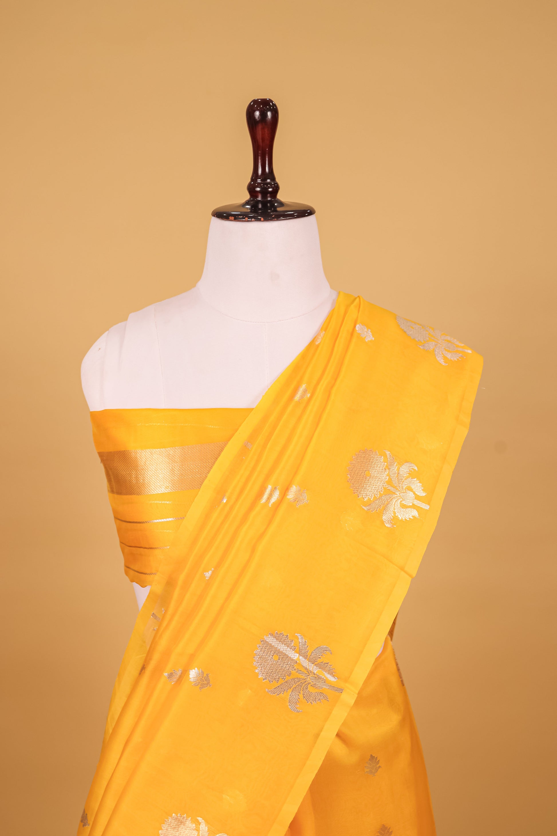 Yellow Organza Silk Kadhwa Saree - Panaya