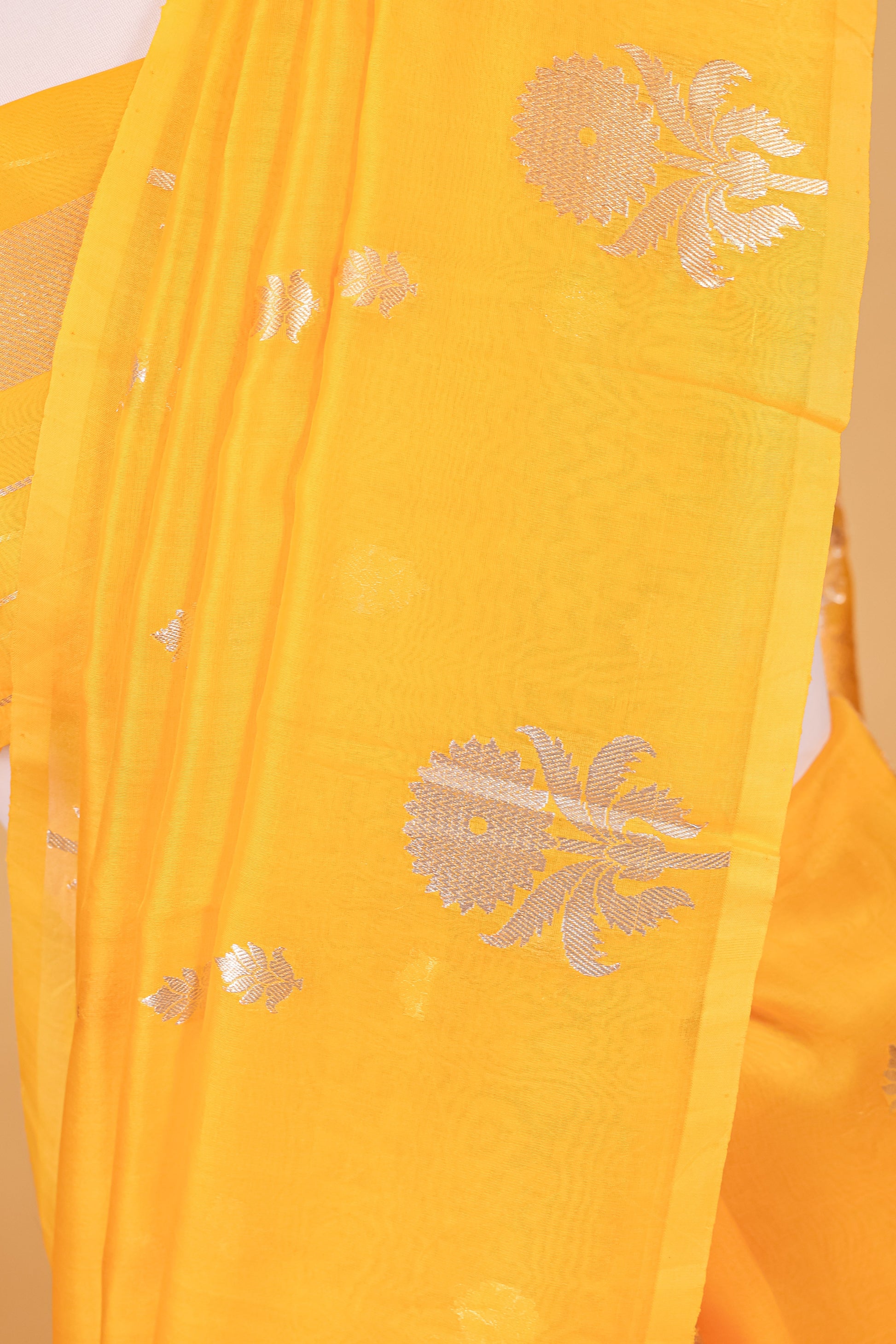 Yellow Organza Silk Kadhwa Saree - Panaya