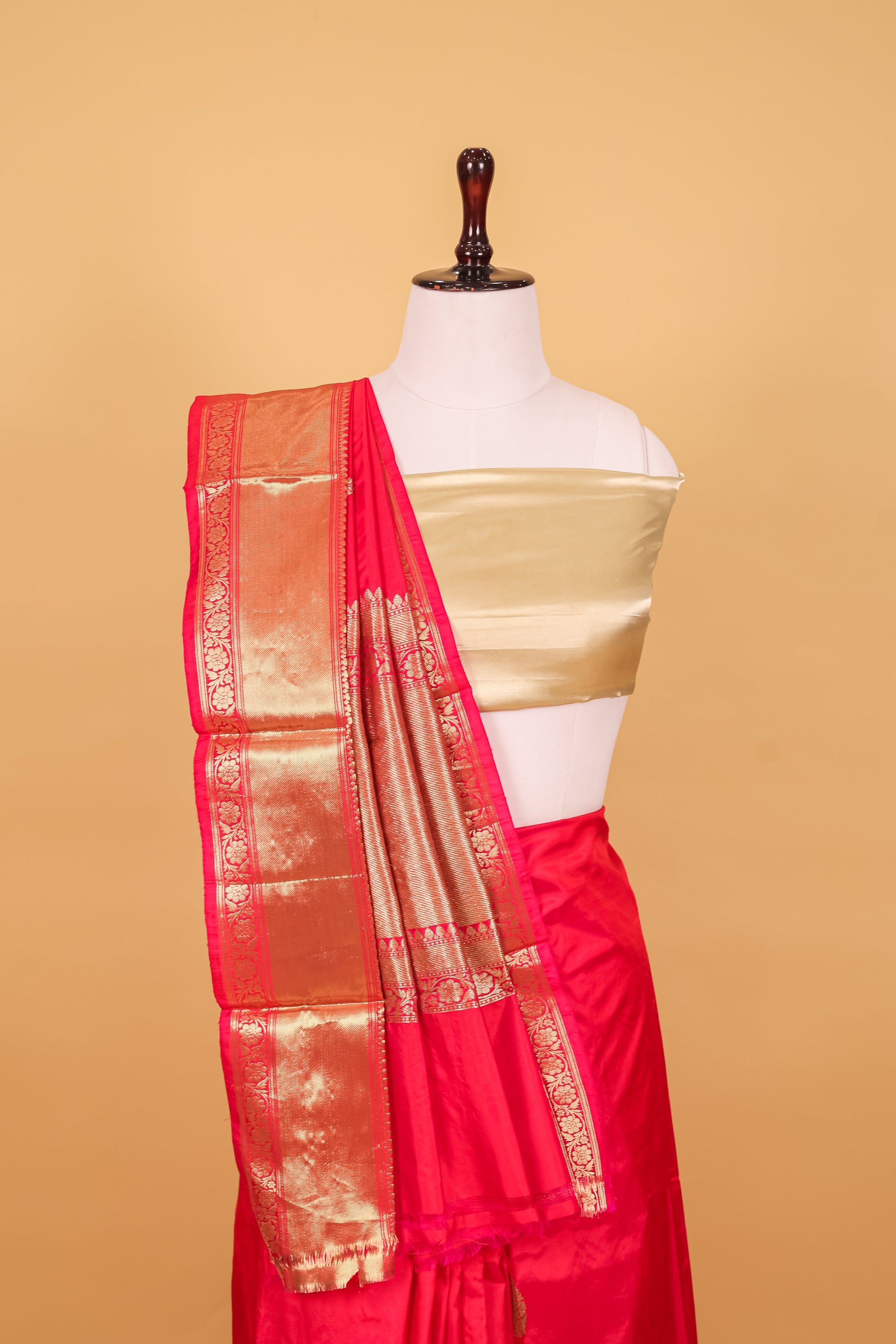 Rani Pink Katan Pure Silk Kadhwa Saree - Panaya